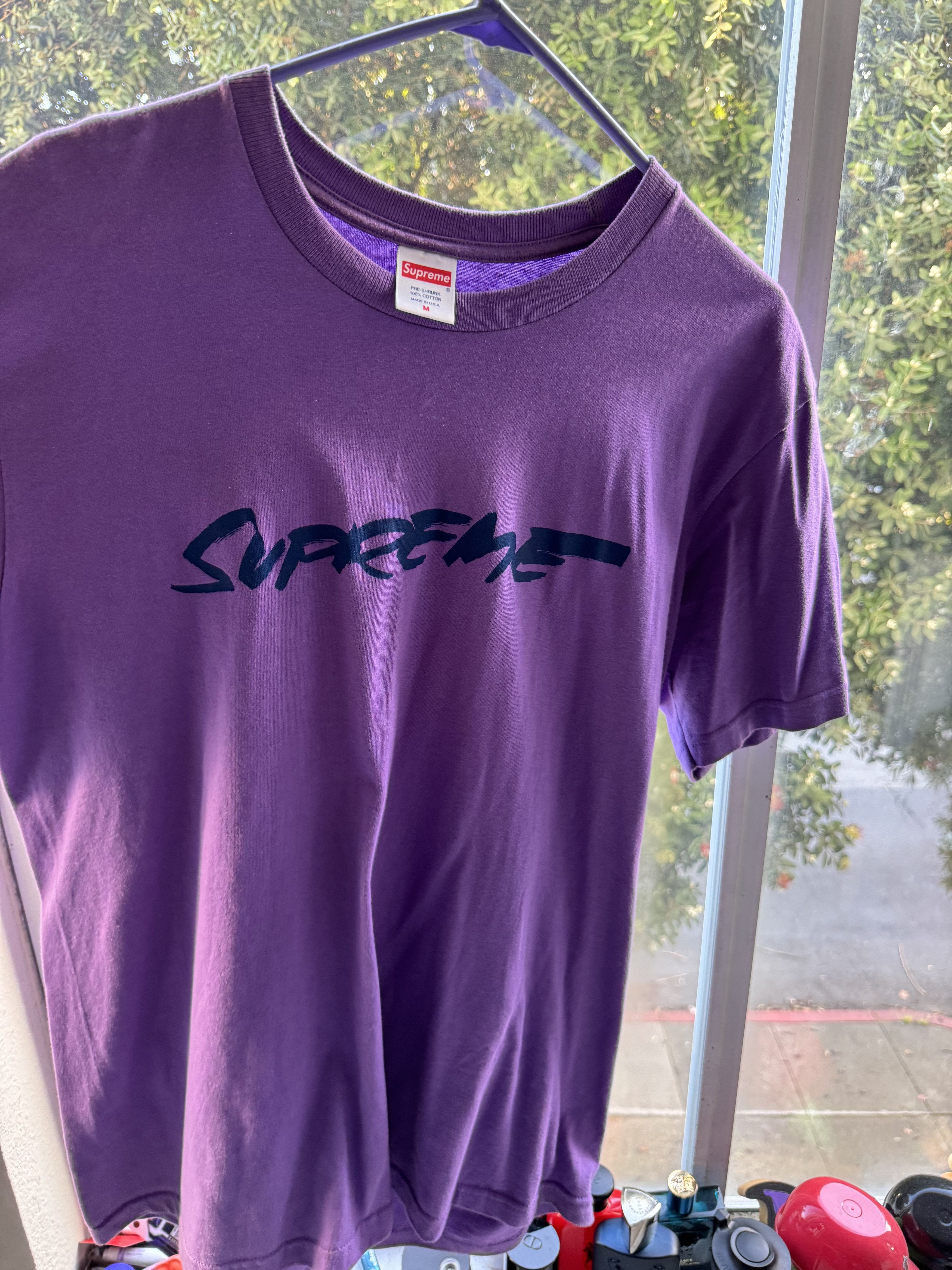 image of Fw20 Supreme X Futura Logo Justice For All Tee in Purple, Men's (Size Medium)