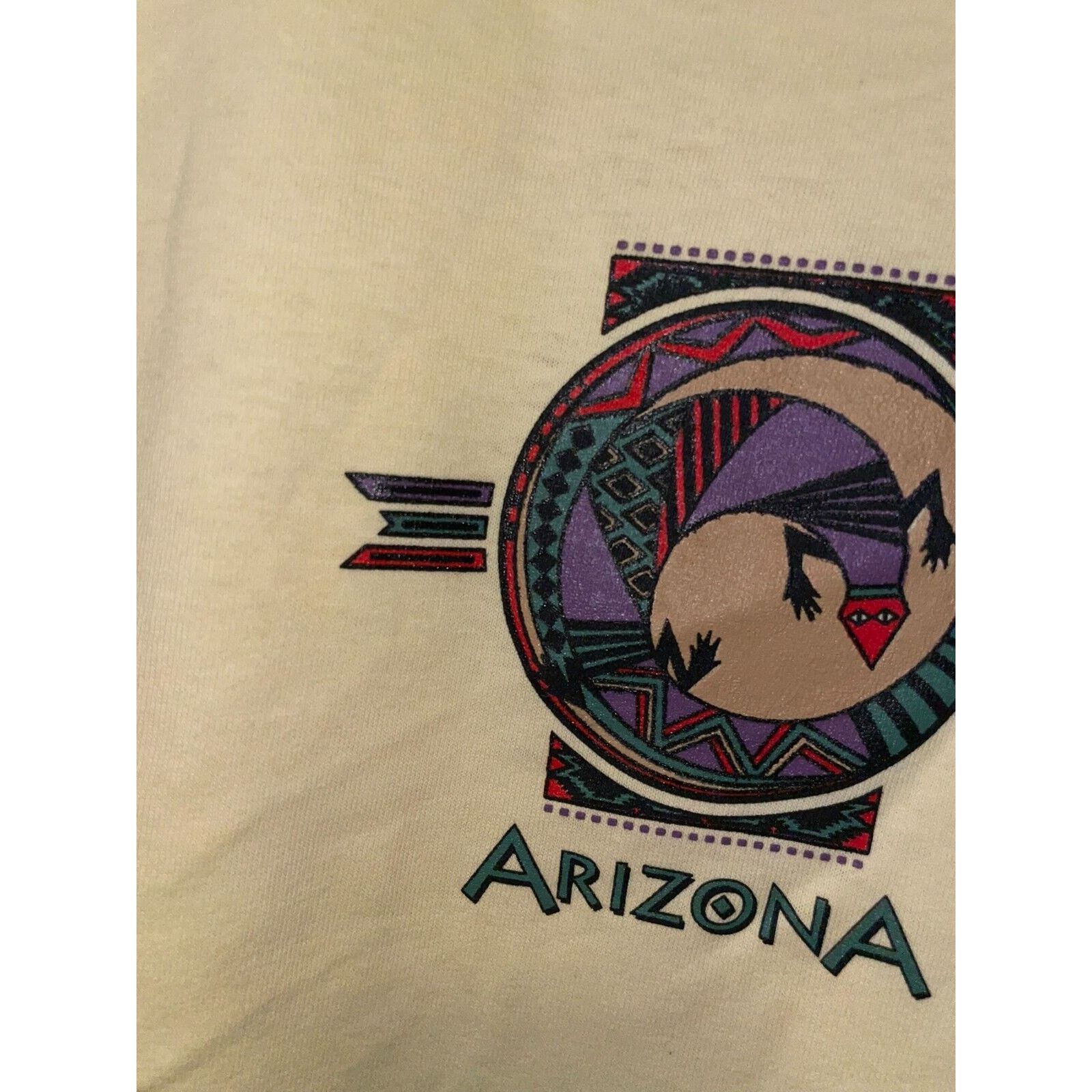 Jerzees Vintage Arizona Shirt Lizard Native American Shirt 90s Large Size US L / EU 52-54 / 3 - 4 Thumbnail
