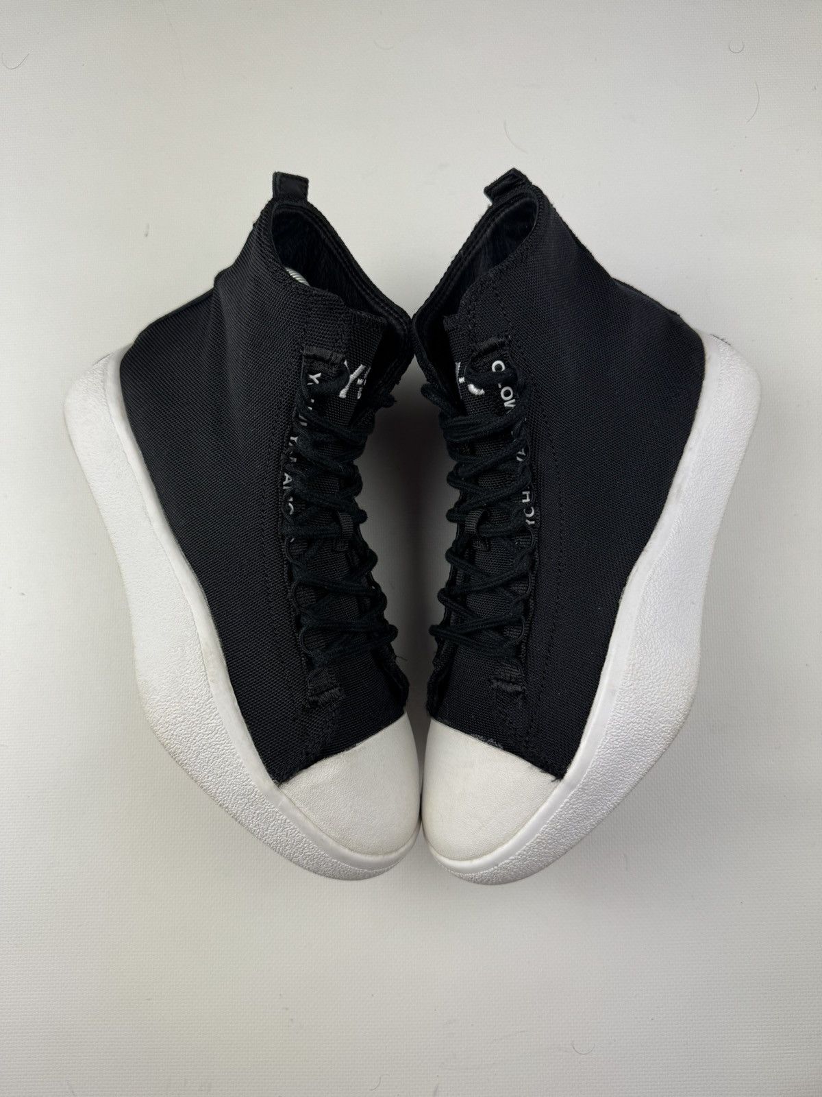 Y-3 Adidas Y-3 Bashyo High Top Sneakers Black/White Size US 6.5 / IT 36.5 - 2 Thumbnail