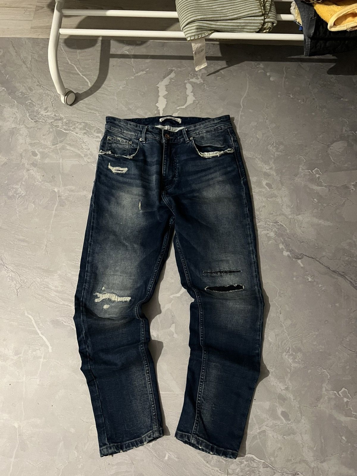 Vintage Glamour Skinny Faded Jean / Tokyo Grunge 90s Size US 31 - 1 Thumbnail
