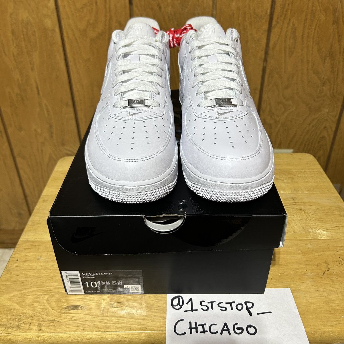 Nike × Supreme Supreme Nike Air Force 1 Low Men’s Size 10.5 White NEW Size US 10.5 / EU 43-44 - 2 Thumbnail