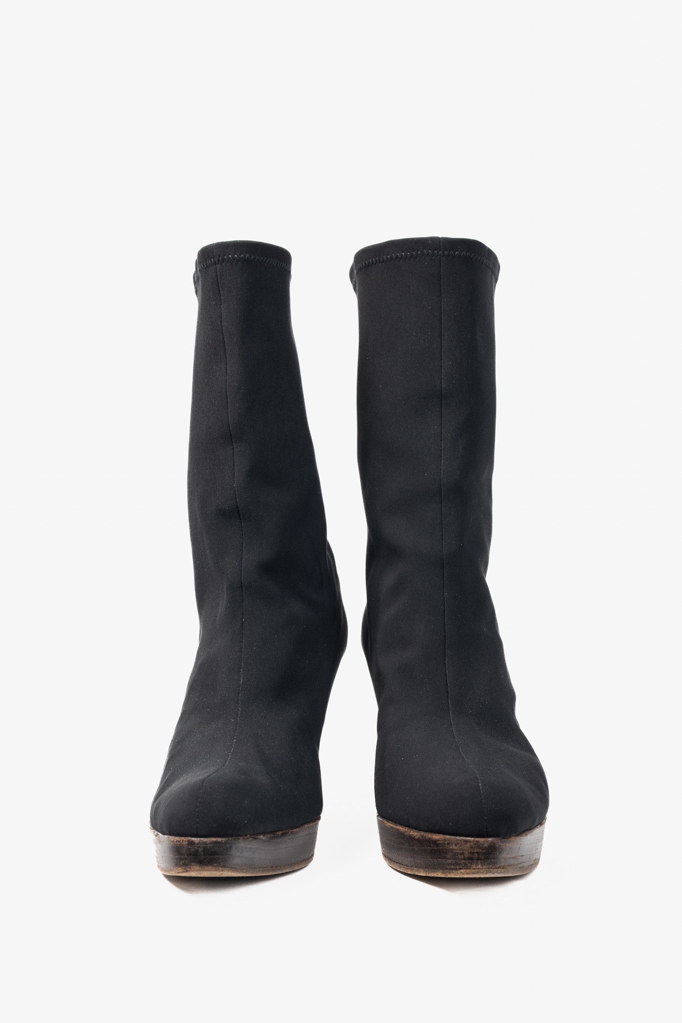 Stuart Weitzman Stuart Weitzman Em Black Sock Platform Boots Size US 9.5 / IT 39.5 - 2 Thumbnail