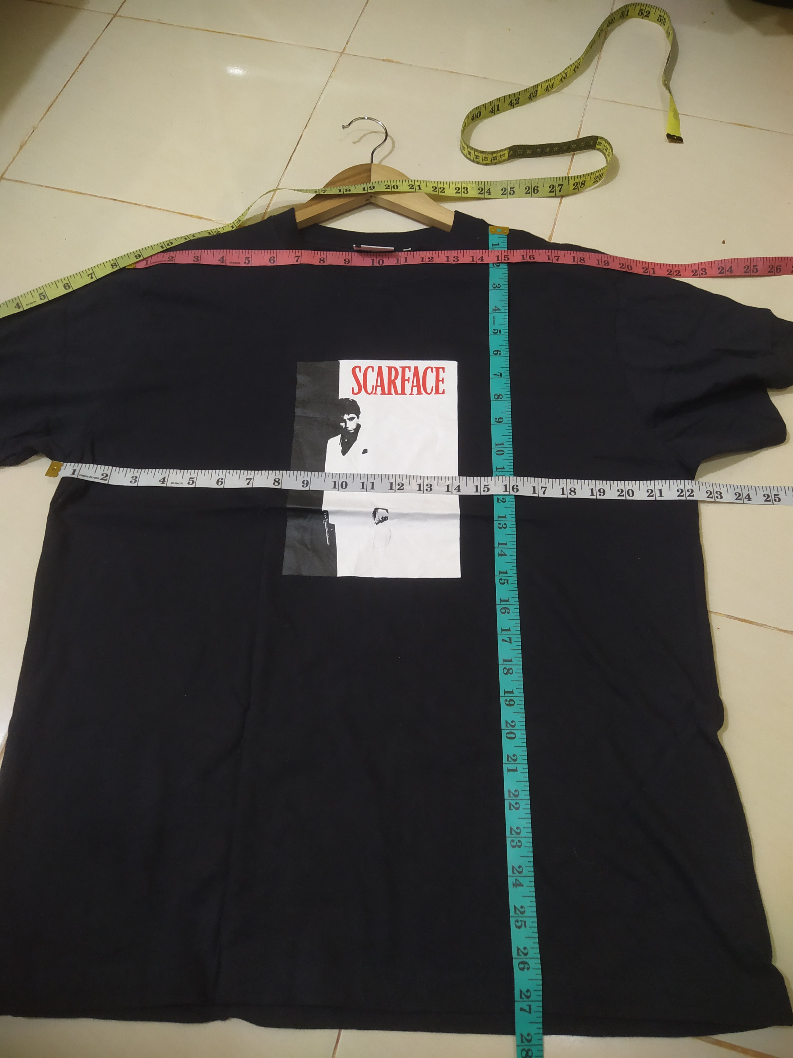 Vintage Scarface Split Tee Black Tony Montana Al Pacino Size US L / EU 52-54 / 3 - 9 Thumbnail