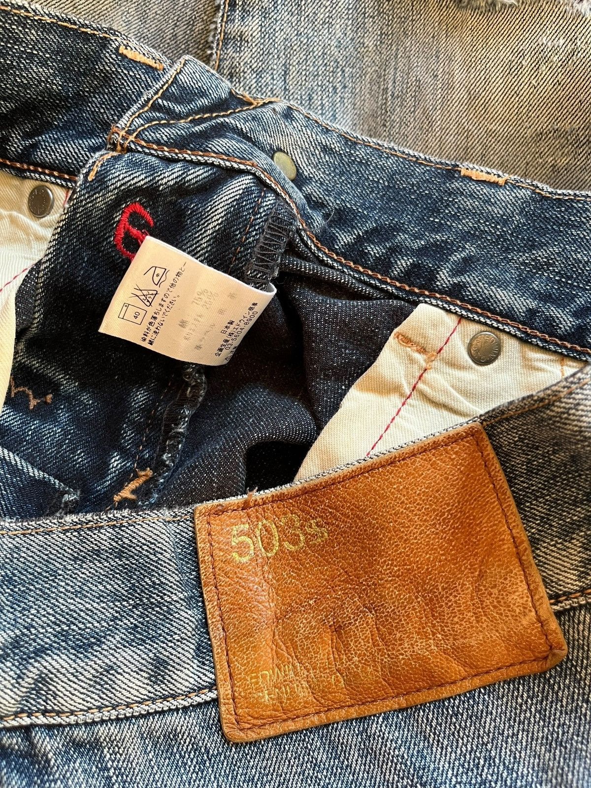 Edwin Vintage Japanese Edwin Blue Wash Distressed Baggy Jeans Size US 32 / EU 48 - 10 Thumbnail
