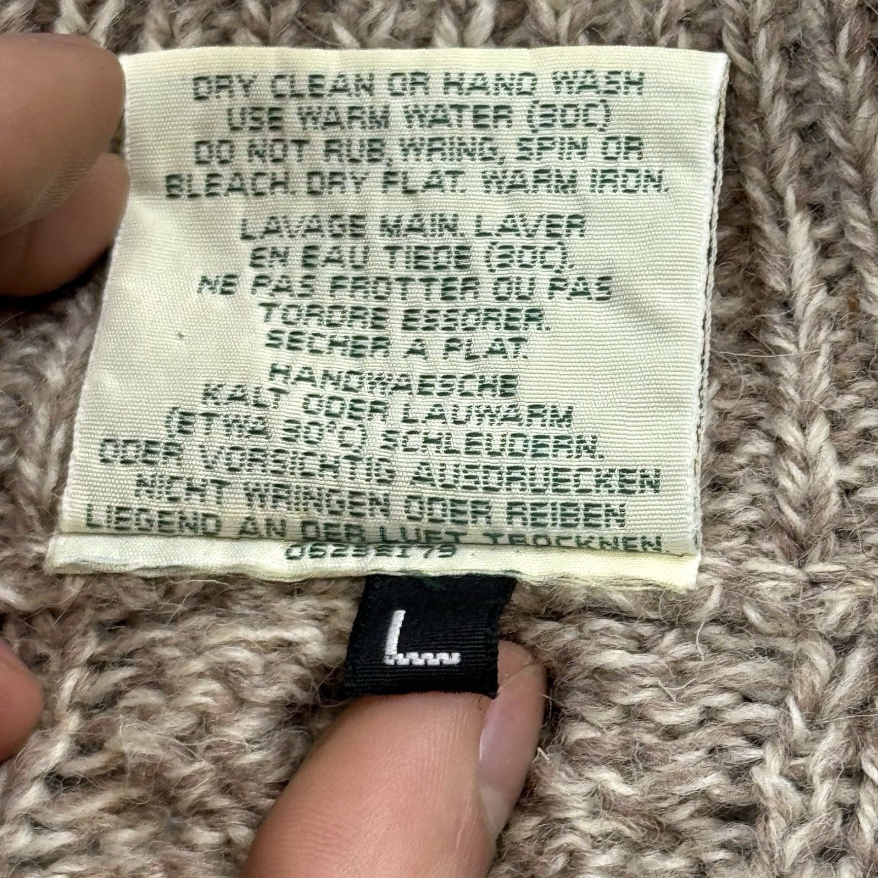 Vintage VINTAGE Carraig Donn Irish Wool Sweater Men's Large Full Zip Cable-Knit Autumn Winter Classic Brown Size US L / EU 52-54 / 3 - 5 Thumbnail