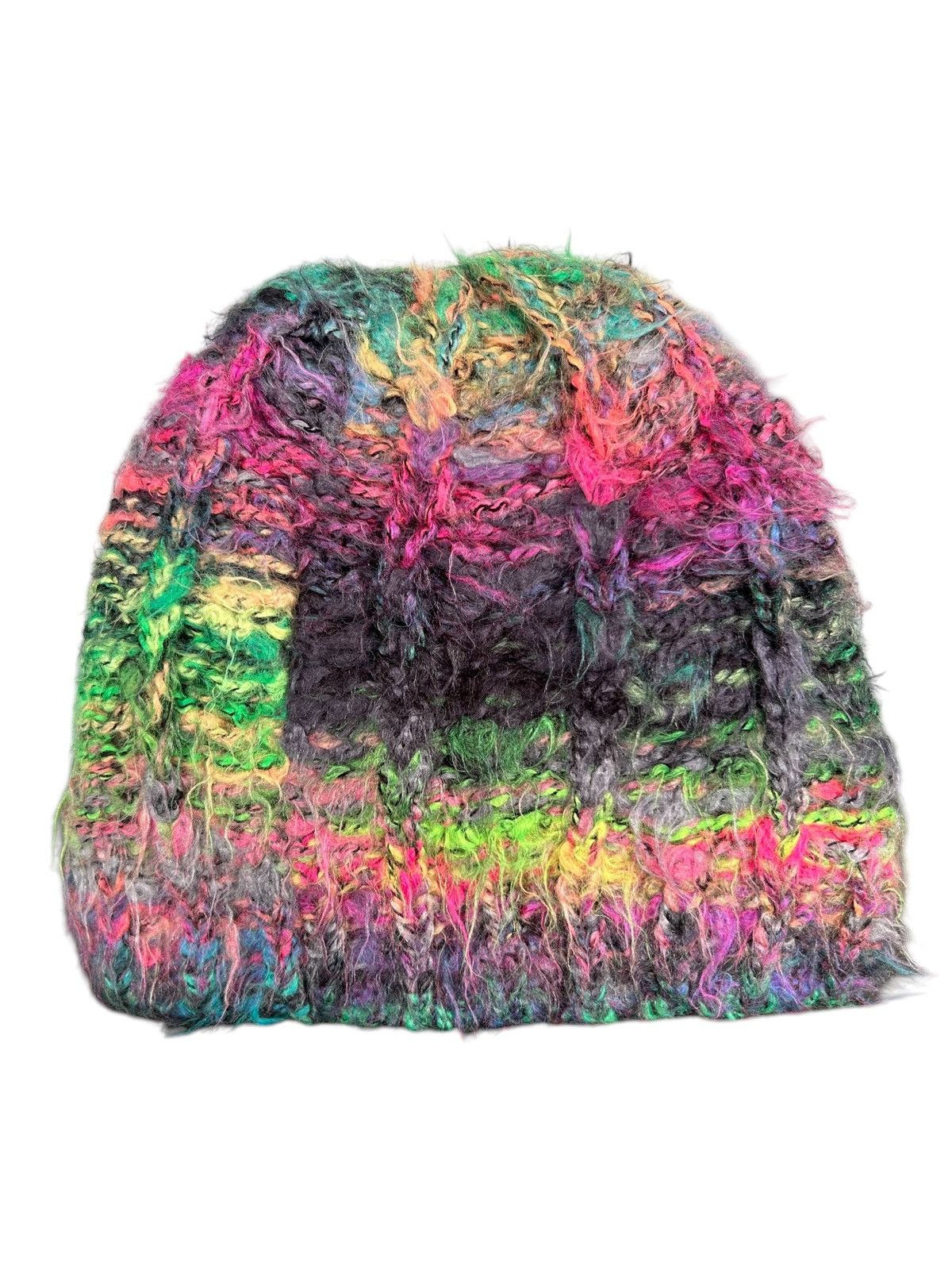 Japanese Brand × Kapital × Vintage Rare Crochet Knitted Hairy Made Italy Beanie Hats ☠️☠️ Size ONE SIZE - 1 Thumbnail