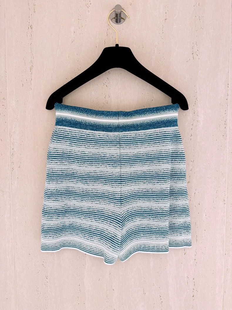 Loro Piana LORO PIANA Blue and white gradient cotton knit shorts Size 25" / US 0 / IT 36 - 2 Thumbnail