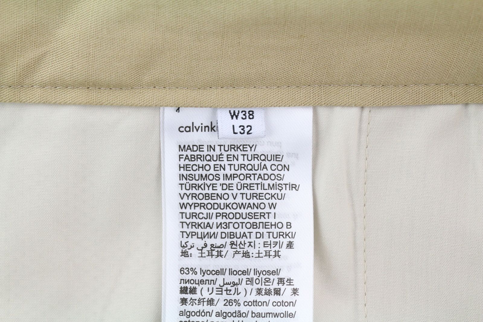 Calvin Klein DYED TENCEL TAPERED W38/L32 Brown Linen Trousers 85161 Size US 38 / EU 54 - 9 Thumbnail
