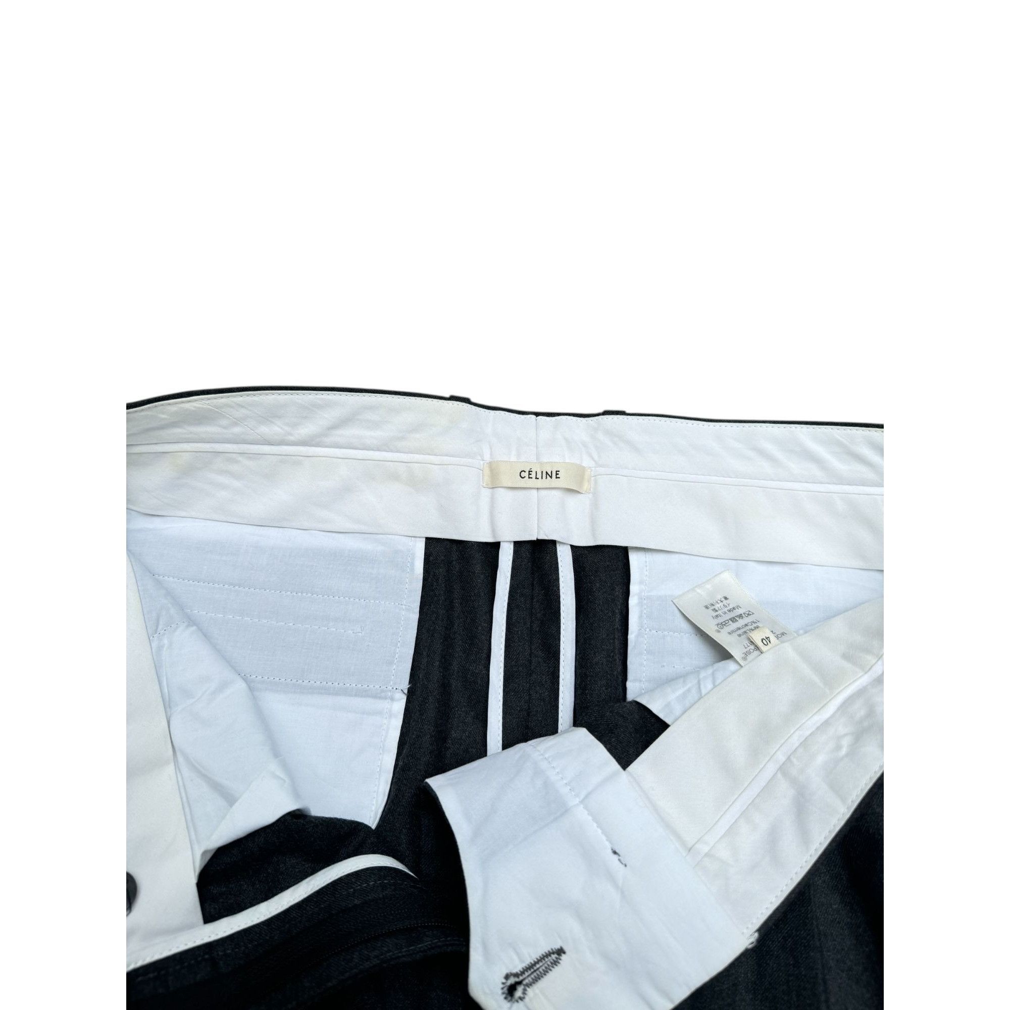 Celine Phoebe Philo Grey Wool Cashmere Wide Pants Size 28" / US 6 / IT 42 - 4 Thumbnail