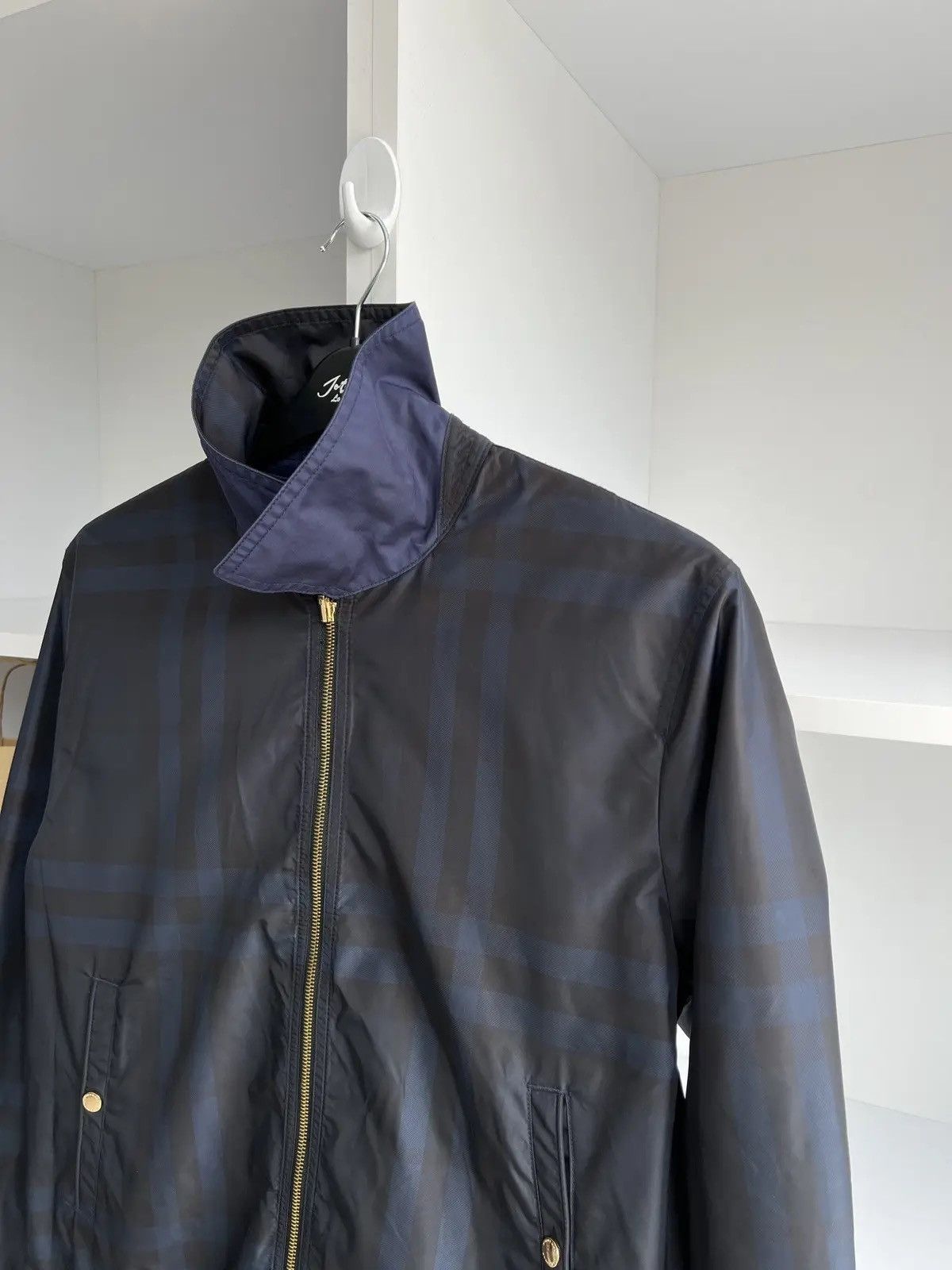 Burberry × Vintage Vintage Burberry Blue Plaid Reversible Double-Zipper Jacket Size US L / EU 52-54 / 3 - 5 Thumbnail