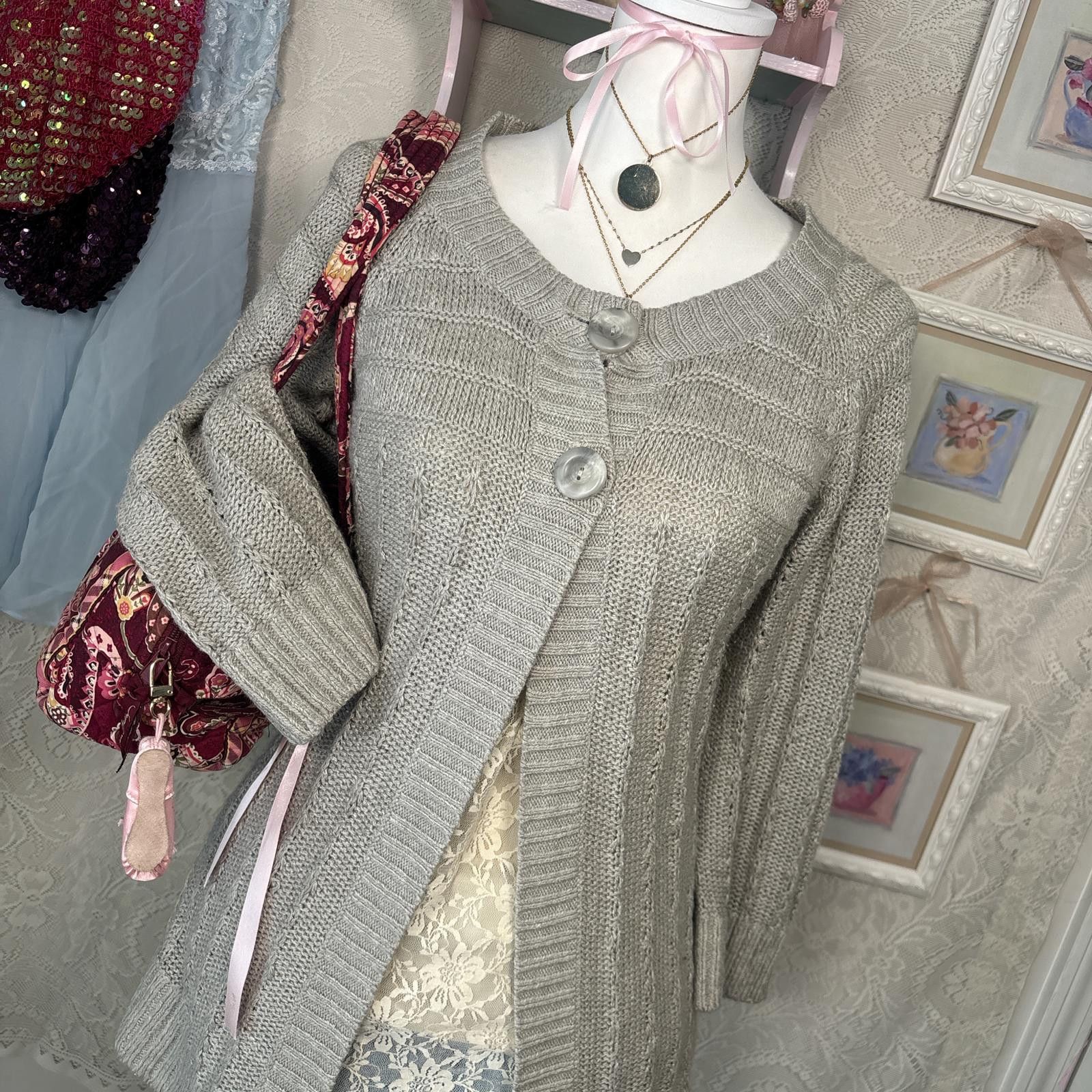 Other vintage cozy knit babydoll cardigan sweater Size L / US 10 / IT 46 - 4 Thumbnail