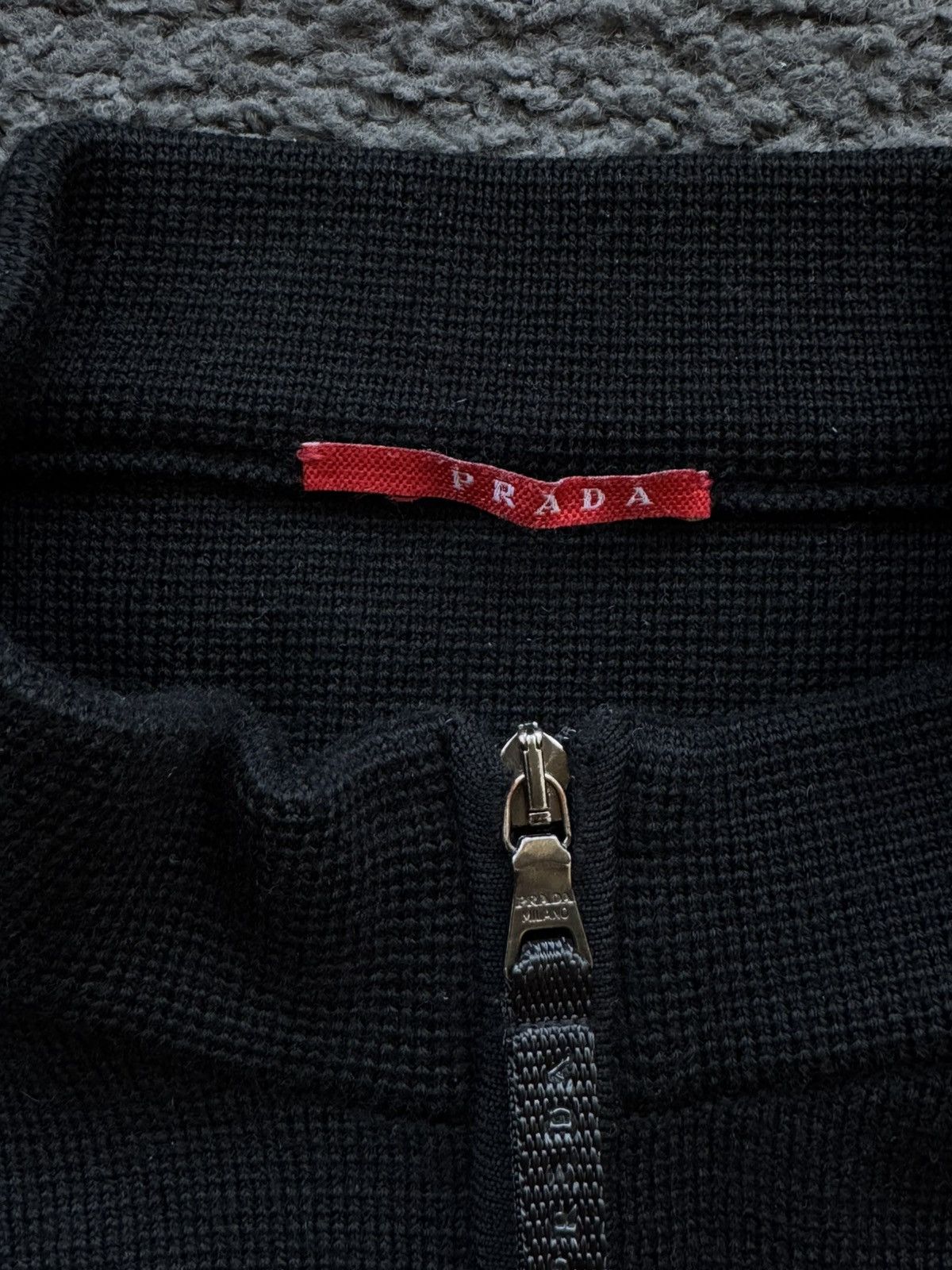 Prada Prada Sport Black 2007 Wool Knit Zip-Through Cardigan Jacket Size US XL / EU 56 / 4 - 4 Thumbnail