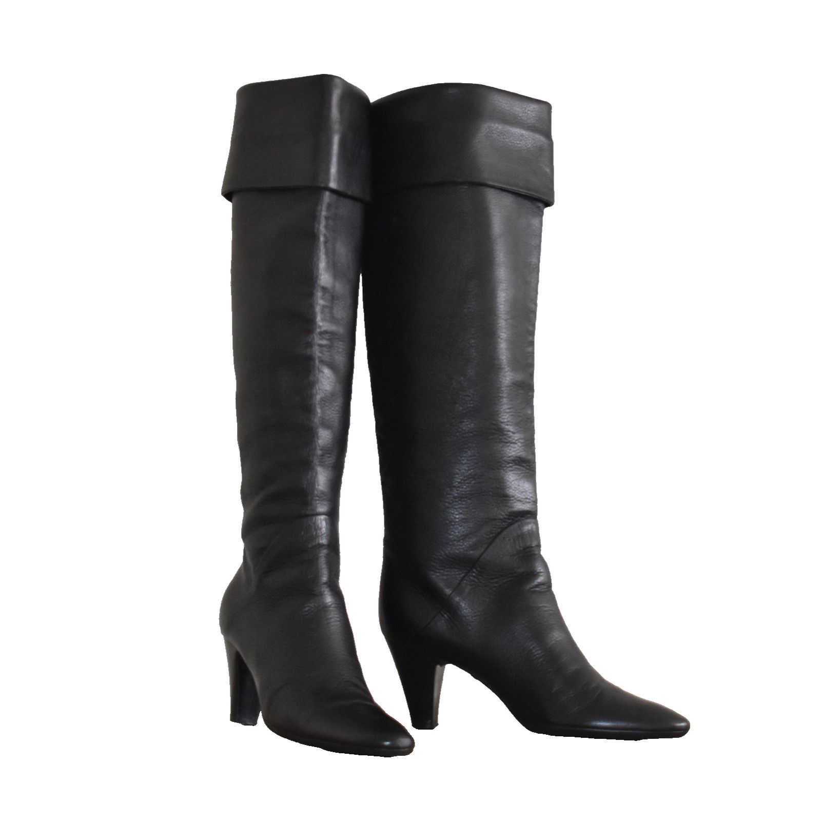 Giuseppe Zanotti GIUSEPPE ZANOTTI Black Pebbled Leather Knee High Boots Sz 39 Size US 8.5 / IT 38.5 - 1 Thumbnail