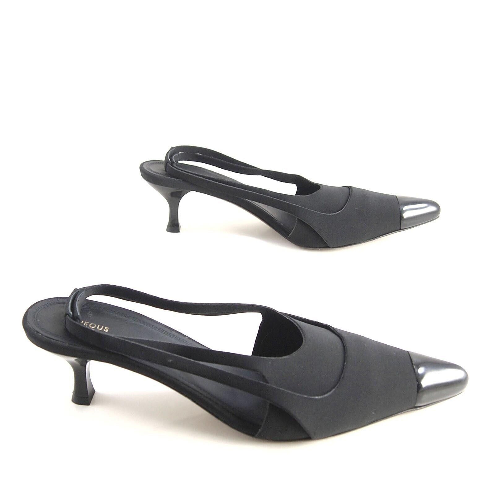 NEOUS Neous Slingback Sandals Black Fabric Leather US 10 EU 40 Size US 10 / IT 40 - 4 Thumbnail