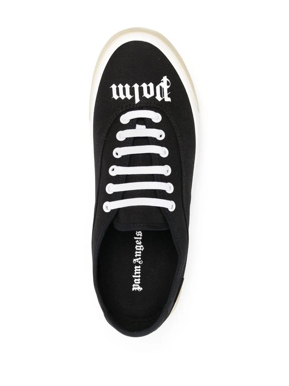 Palm Angels o1y0325 Logo Low-Top Sneakers in Black Size US 6 / EU 39 - 4 Thumbnail