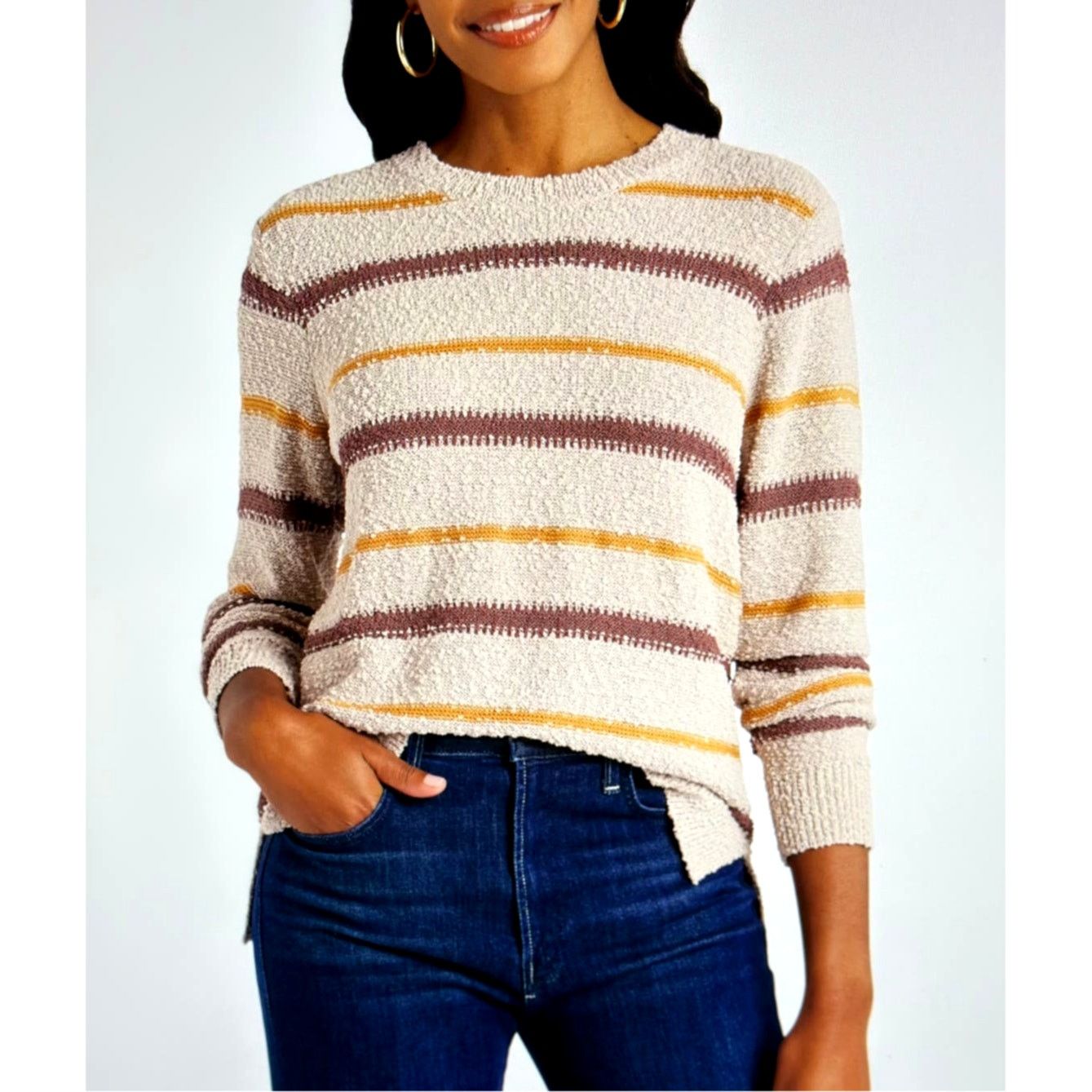 Other Mason & Belle Ellie Textured Sweater Cream/Browns L Size L / US 10 / IT 46 - 2 Thumbnail