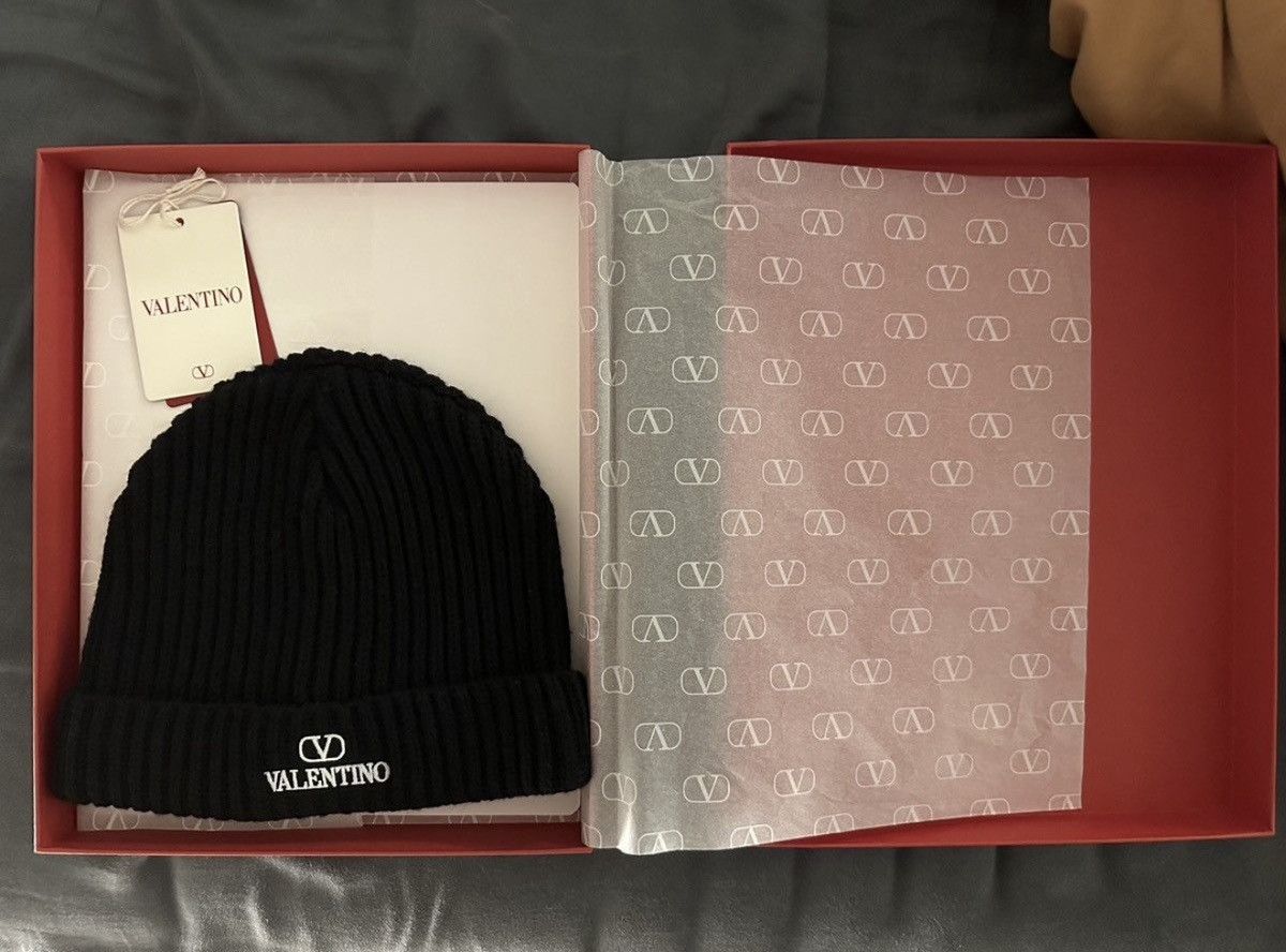 Valentino Valentino Black Vlogo Beanie Size ONE SIZE - 2 Thumbnail