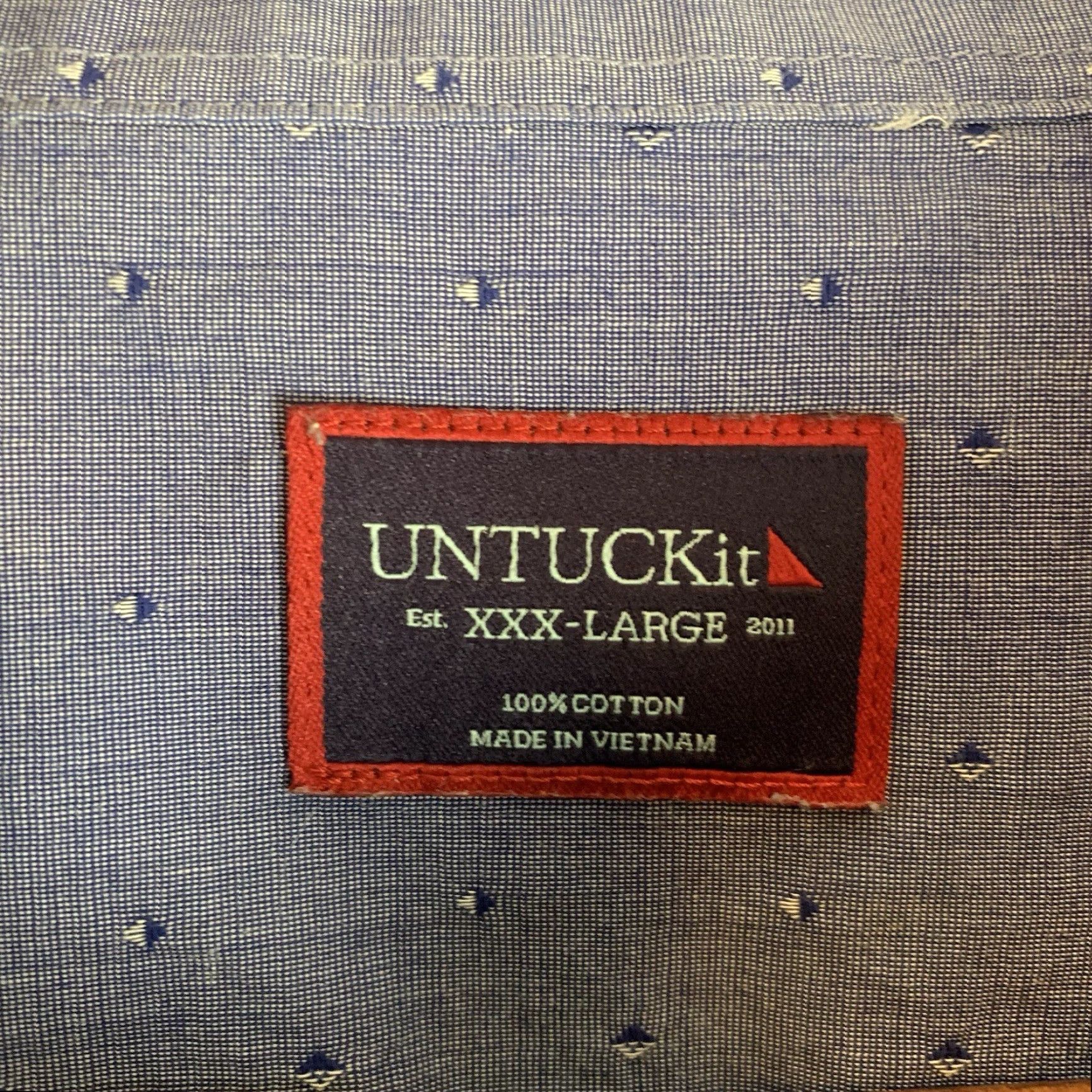 UNTUCKit UNTUCKit Shirt Mens XXXL Blue Geometric Long Sleeve Button Up Casual Adult Size US XXL / EU 58 / 5 - 4 Thumbnail