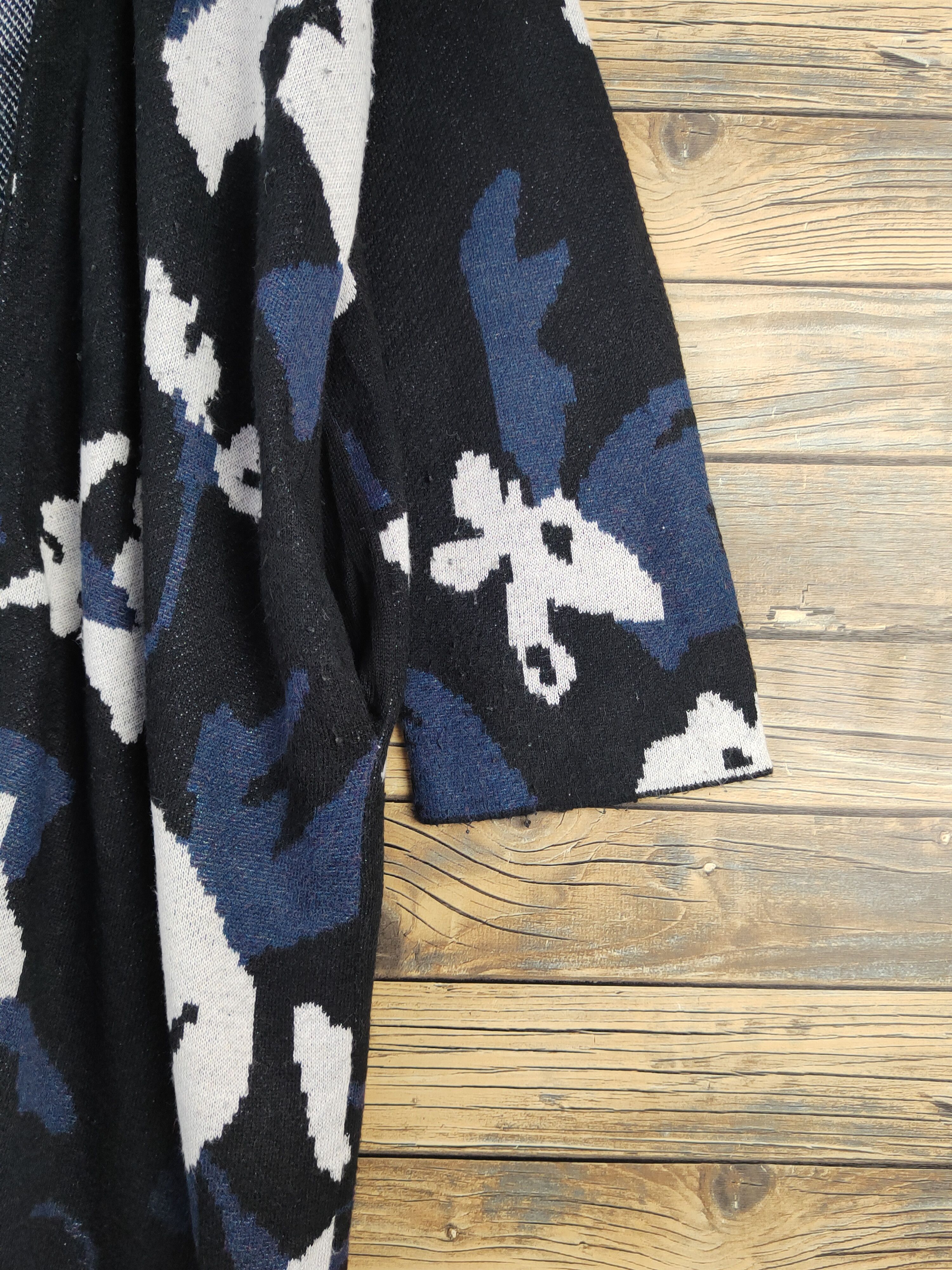 Vintage Azul by Moussy Black Knitwear Long Cardigan #W2154 Size S / US 4 / IT 40 - 7 Thumbnail