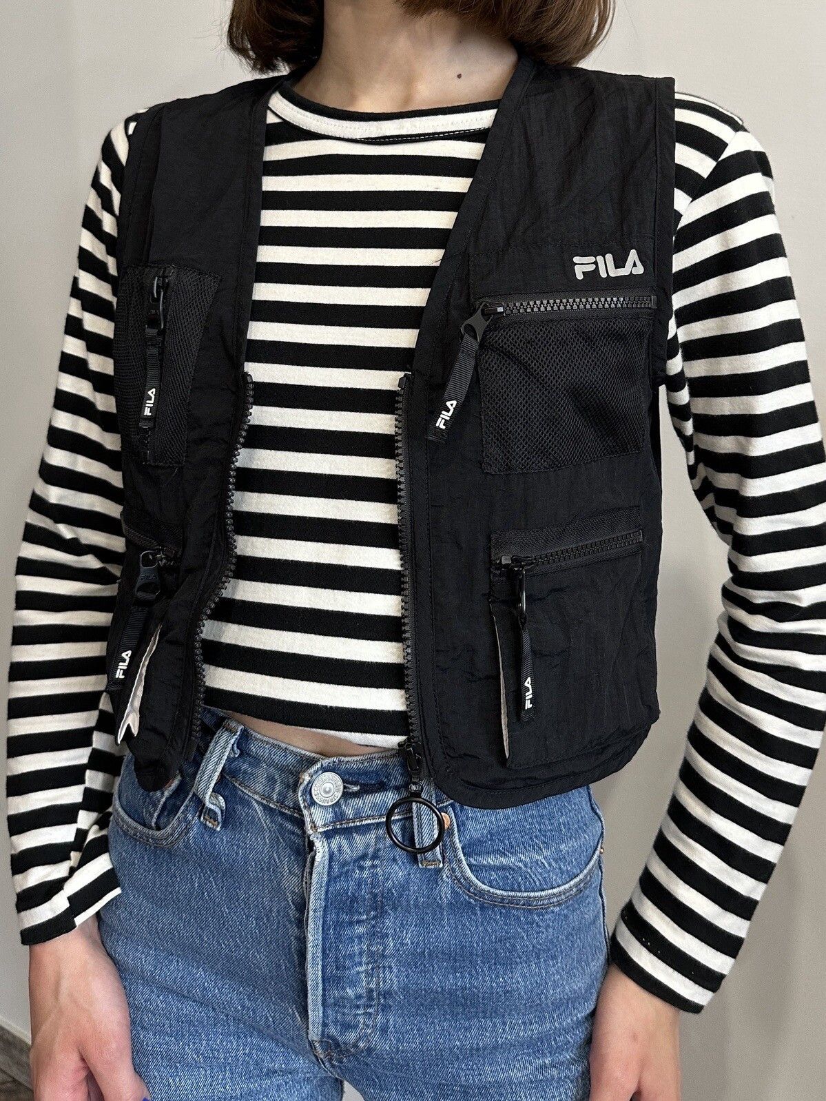 Fila Fila Nylon Rave Vest Black Pockets Festival Multipocket Size XS / US 0-2 / IT 36-38 - 7 Thumbnail