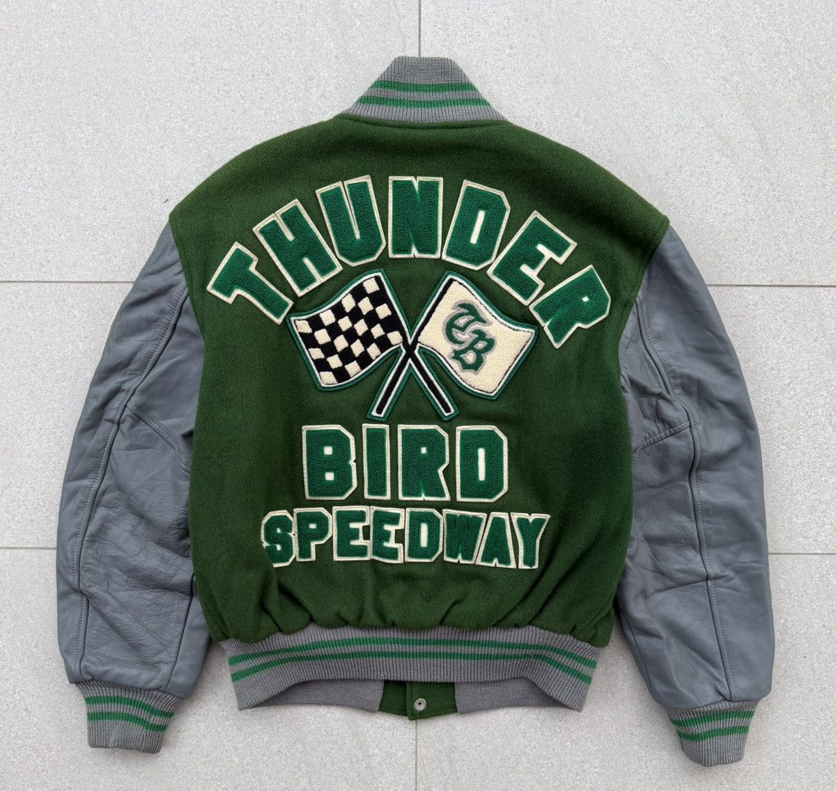 Vintage Vintage Thunder Bird Speedway Wool Leather Varsity Jacket Size US L / EU 52-54 / 3 - 9 Thumbnail