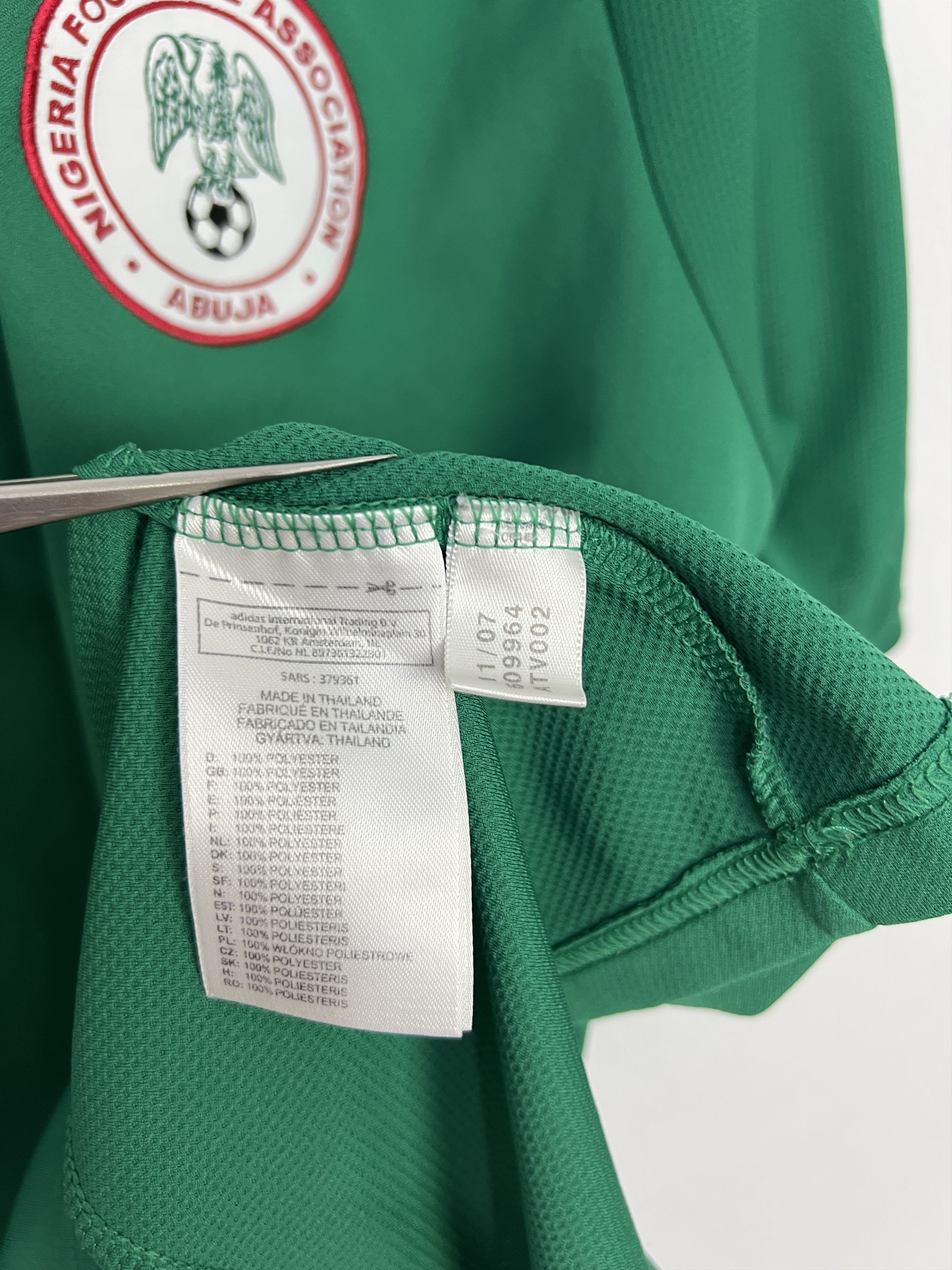 Adidas Nigeria Home football shirt 2005 Soccer #10 Mikel Adidas Size US L / EU 52-54 / 3 - 7 Thumbnail