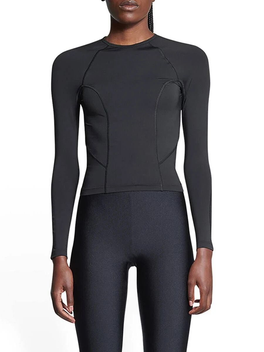 Balenciaga o1bcso1str1224 3B Sports Icon Fitted Long Sleeve T-Shirt Size L / US 10 / IT 46 - 3 Thumbnail