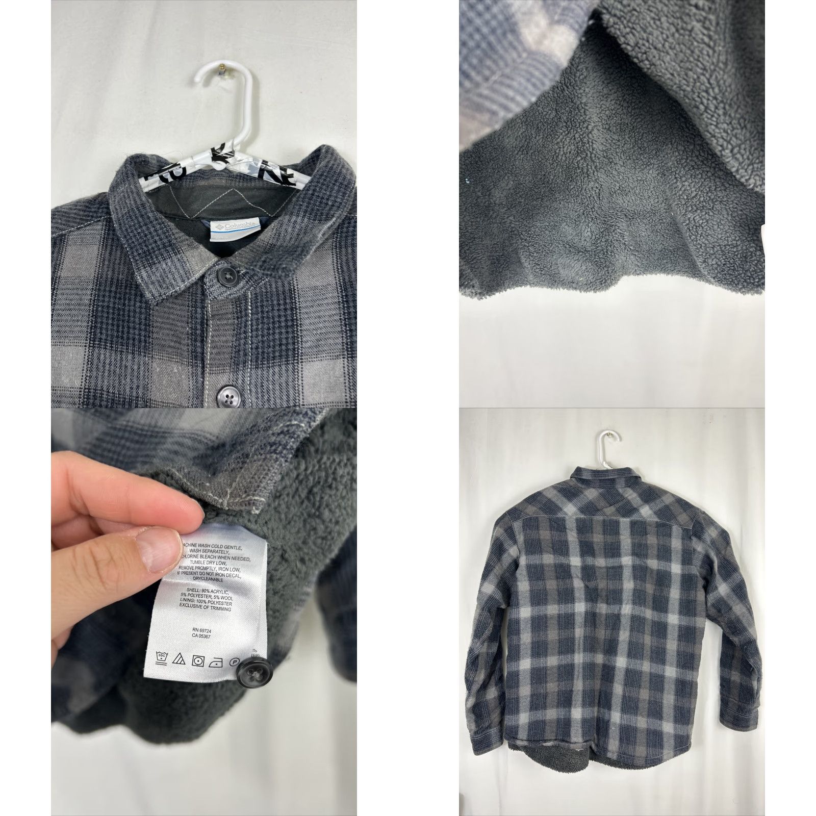 Vintage Columbia Shirt Mens Large Black Gray Plaid Flannel Button-Up Long Sleeve Size US L / EU 52-54 / 3 - 8 Thumbnail