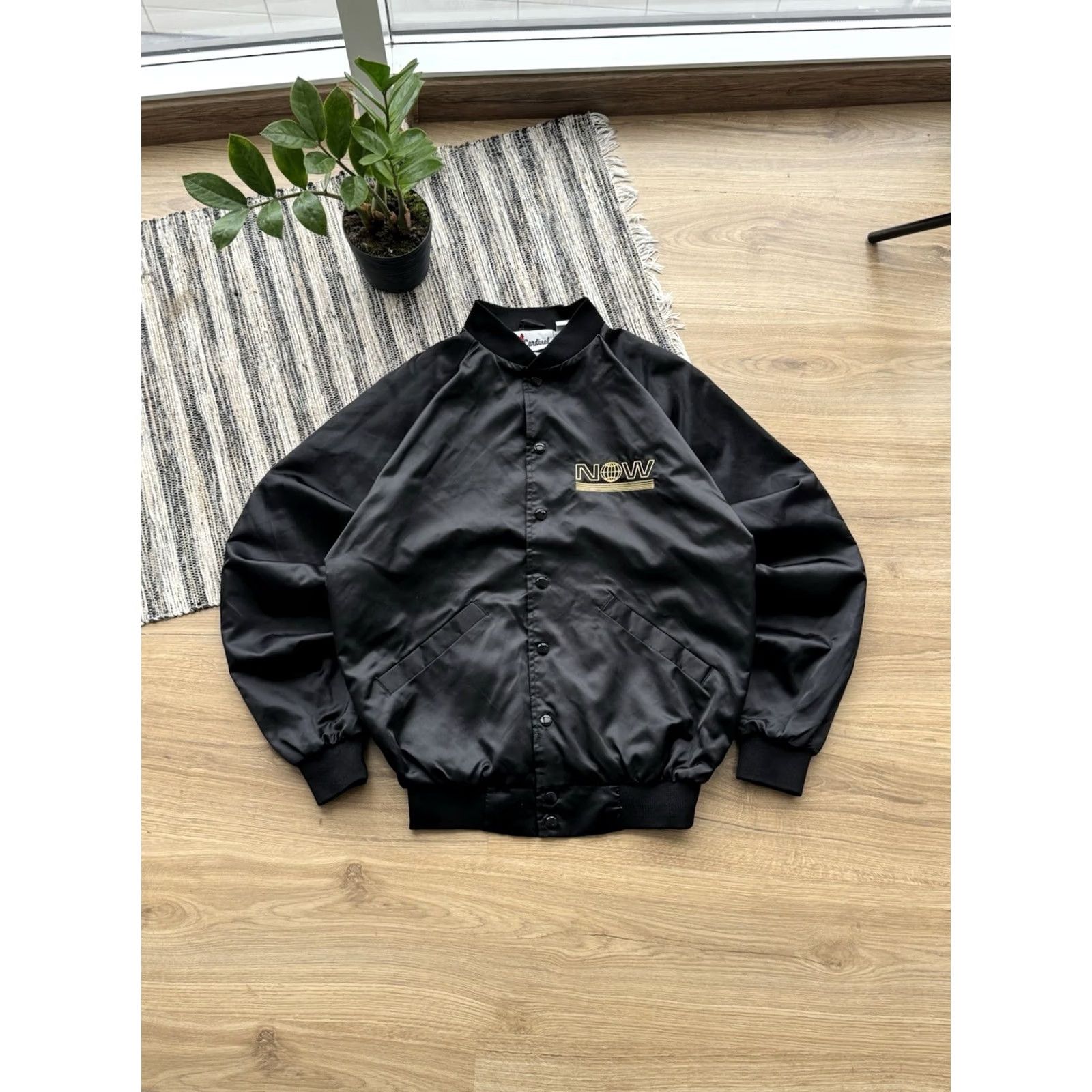 Logo 7 VINTAGE Cardinal Bomber Jacket Men M Black Logo 90s Streetwear City USA Designer Size US M / EU 48-50 / 2 - 2 Thumbnail