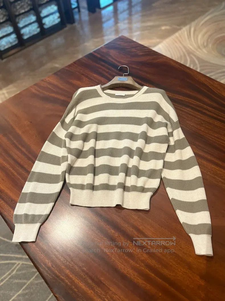 Brunello Cucinelli Brunello Cucinelli Striped knit top Size S / US 4 / IT 40 - 3 Thumbnail