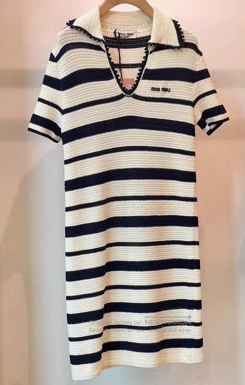 Miu Miu Miu Miu 40 Striped knit dress Size M / US 6-8 / IT 42-44 - 2 Thumbnail