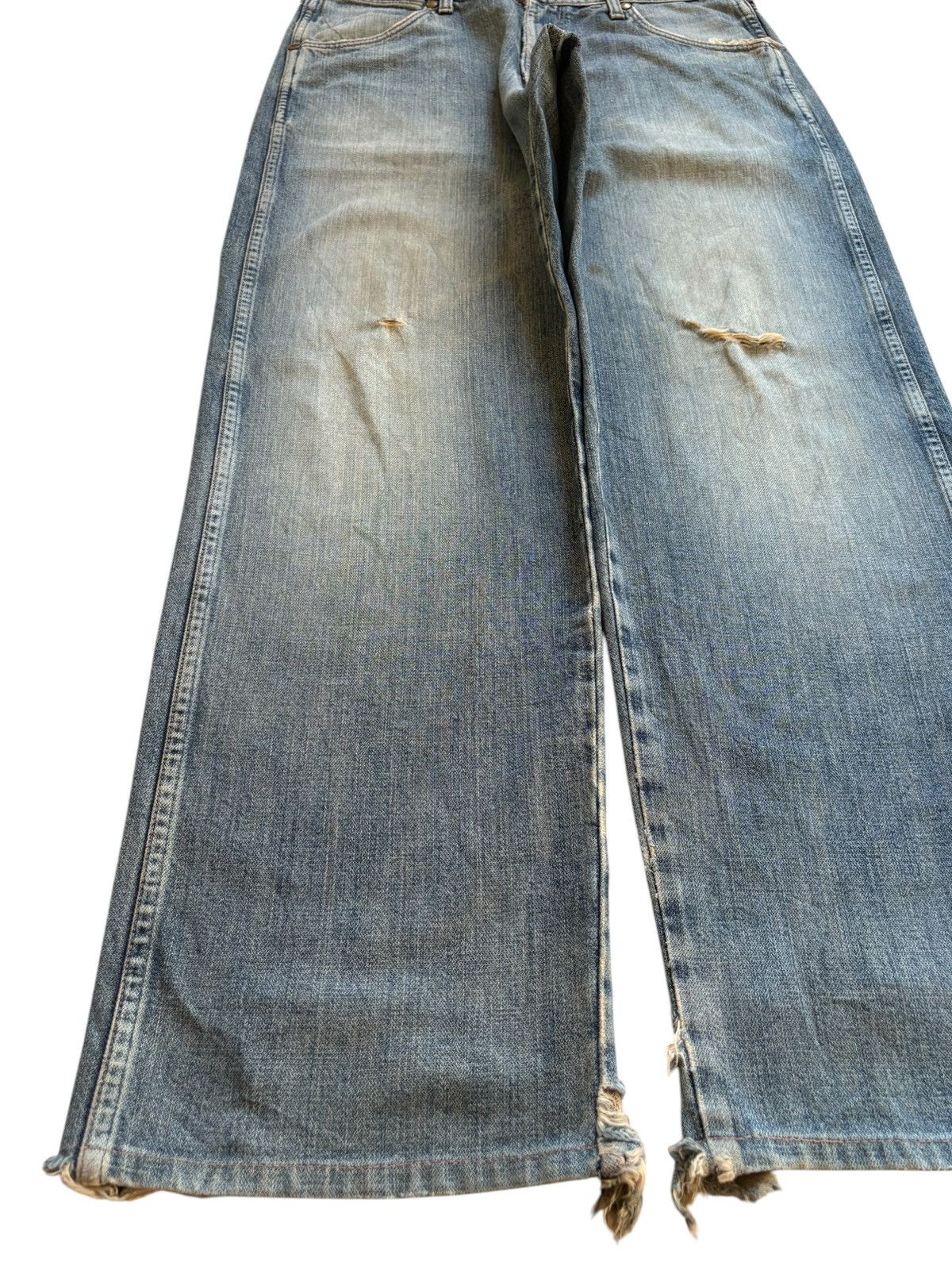 Japanese Brand × Wrangler Vintage Wrangler Rusty Mud Wash Distress Rip Baggy Jeans Size US 33 - 6 Thumbnail