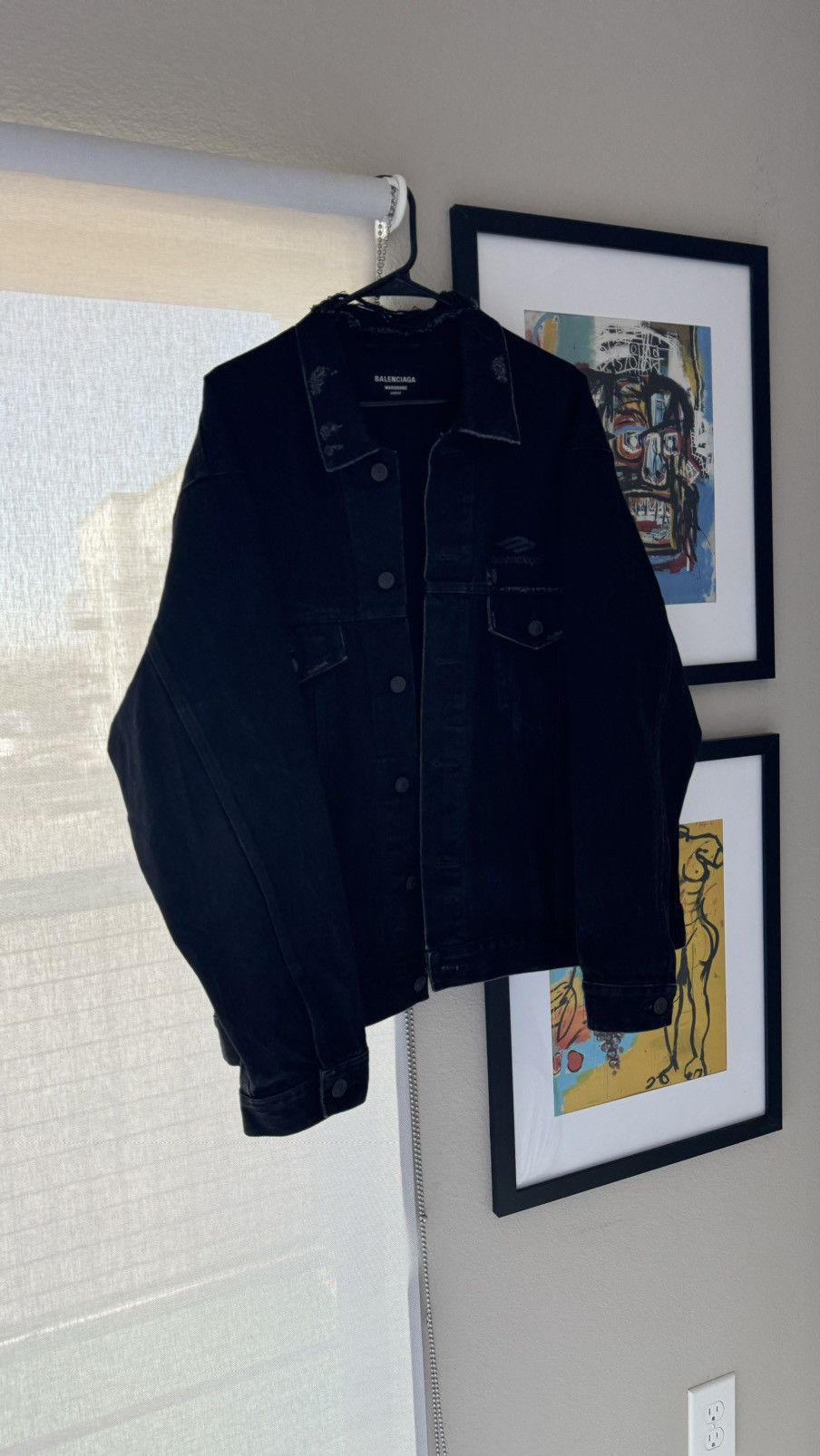 Balenciaga Balenciaga Denim Jacket - Thrashed Big Print Size US XS / EU 42 / 0 - 1 Thumbnail