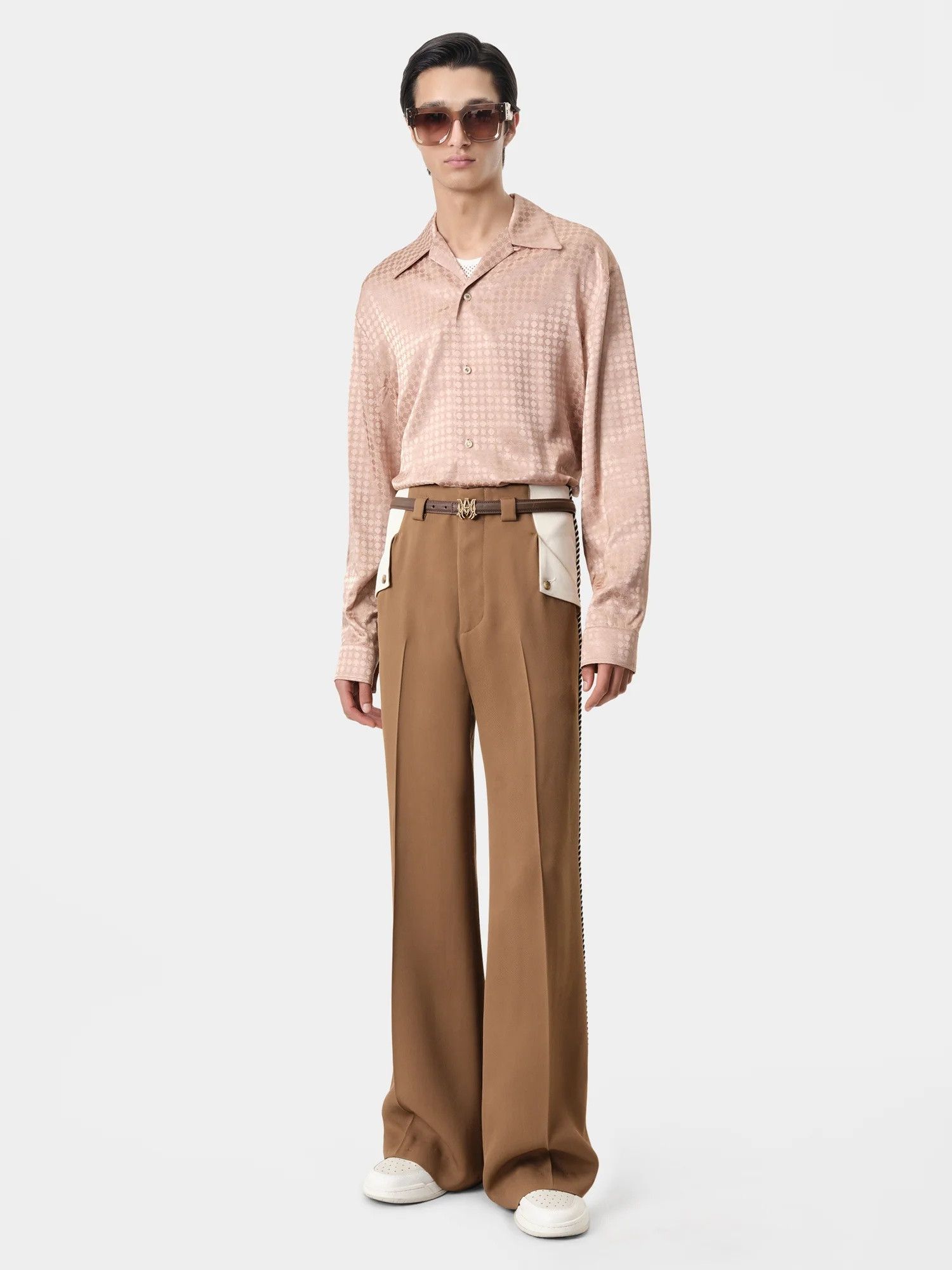 Amiri o1orln1025 MA Quad Long Sleeve Shirt in Light Pink Size US M / EU 48-50 / 2 - 2 Thumbnail