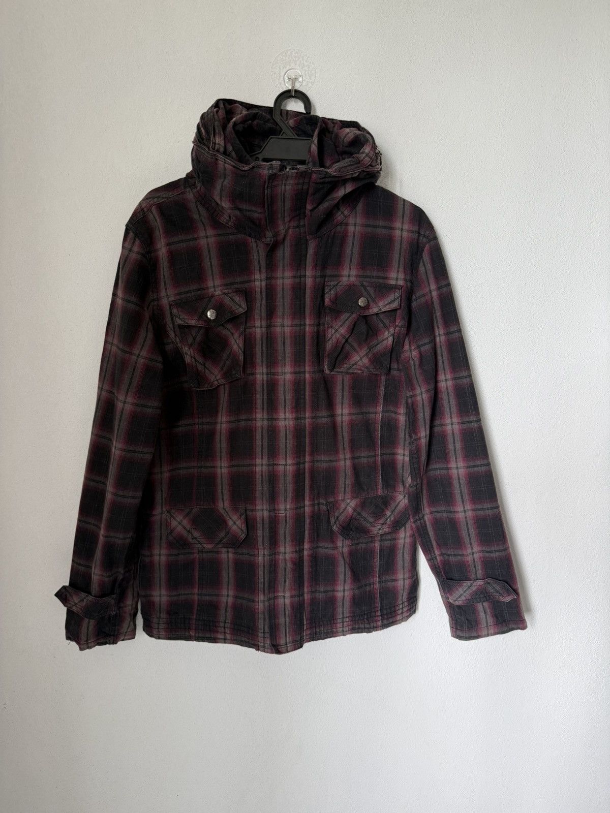 Japanese Brand Japan Brand Bulc Mountain Gothic Shadow Plaid Hidden Hoodie Size US M / EU 48-50 / 2 - 1 Thumbnail