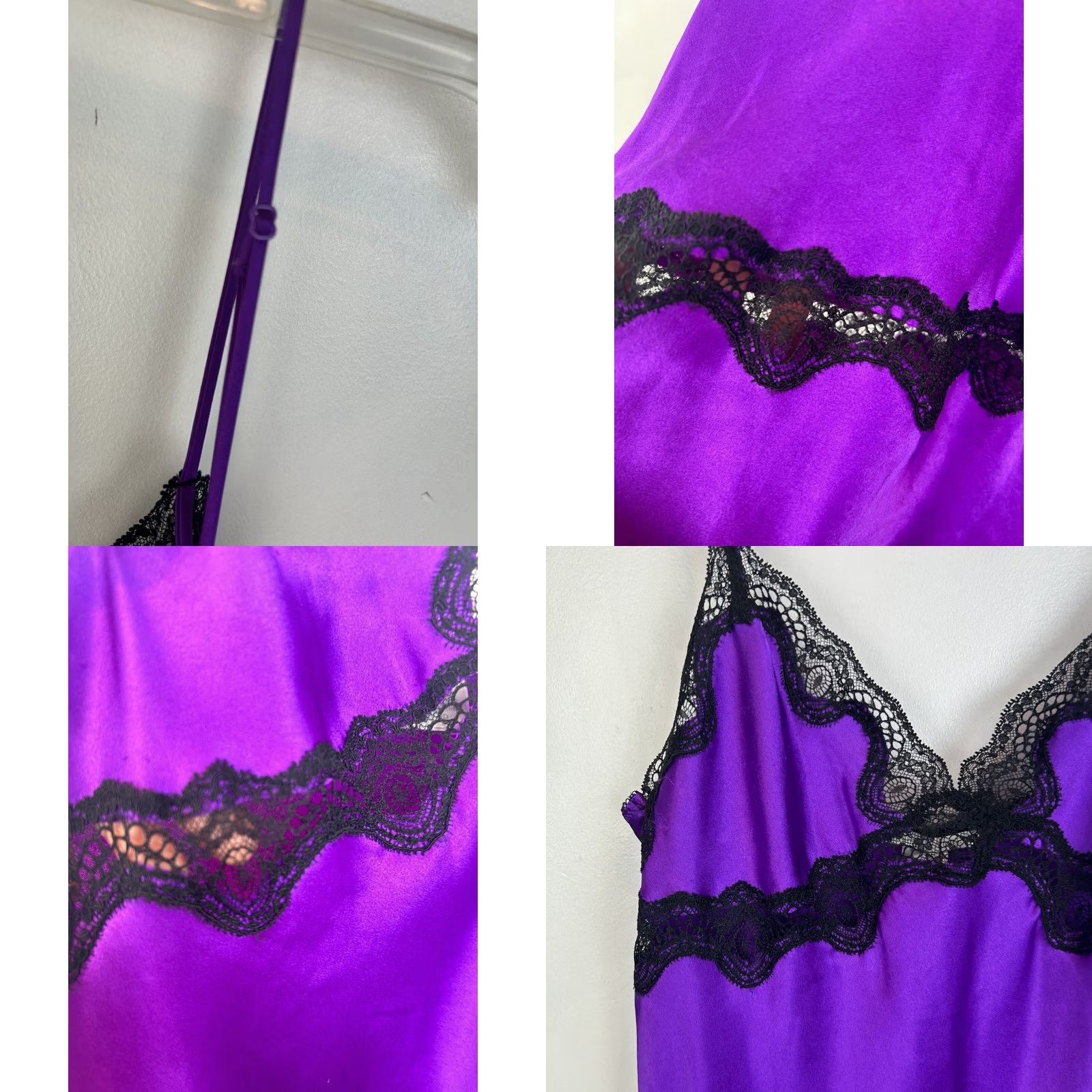 Victoria's Secret Victoria's Secret Slip Dress Nighty S Purple Black Lace Coquette Sexy Read Dress Short V-Neck Sleeveless Adjustable Straps Women Regular XS? No — S Size S / US 4 / IT 40 - 8 Thumbnail