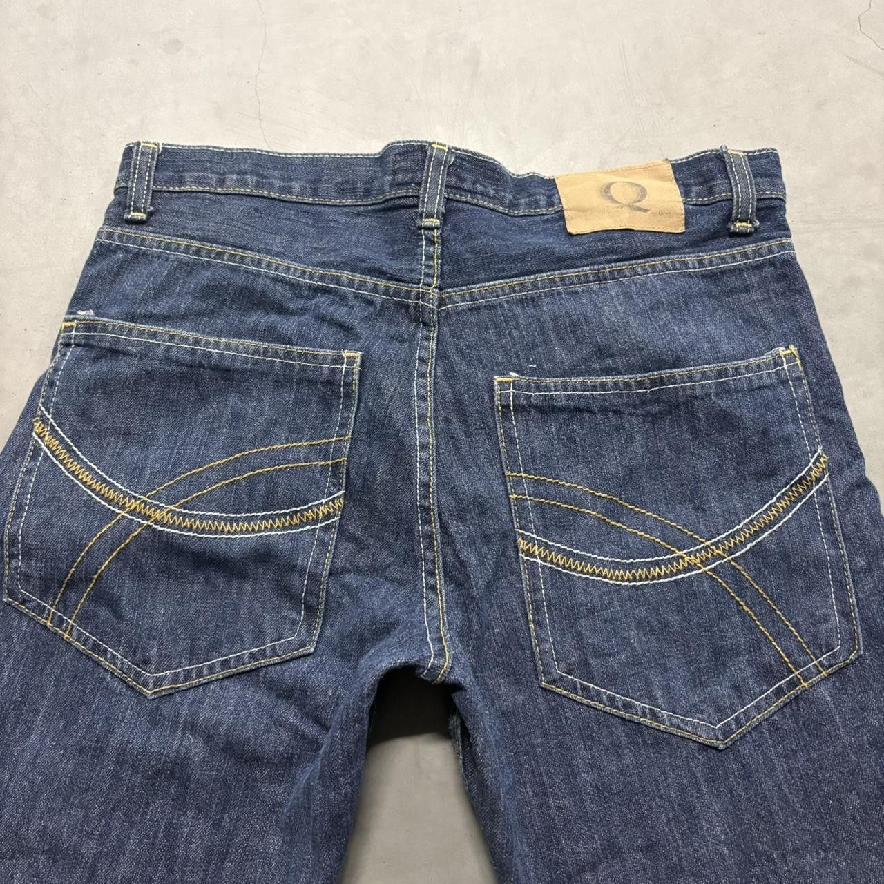 Vintage Crazy Vintage Y2K/2000s Baggy Qruel 90s Y2K Indie Streetwear Dark Blue Wash Denim Jeans! Size US 32 / EU 48 - 5 Thumbnail