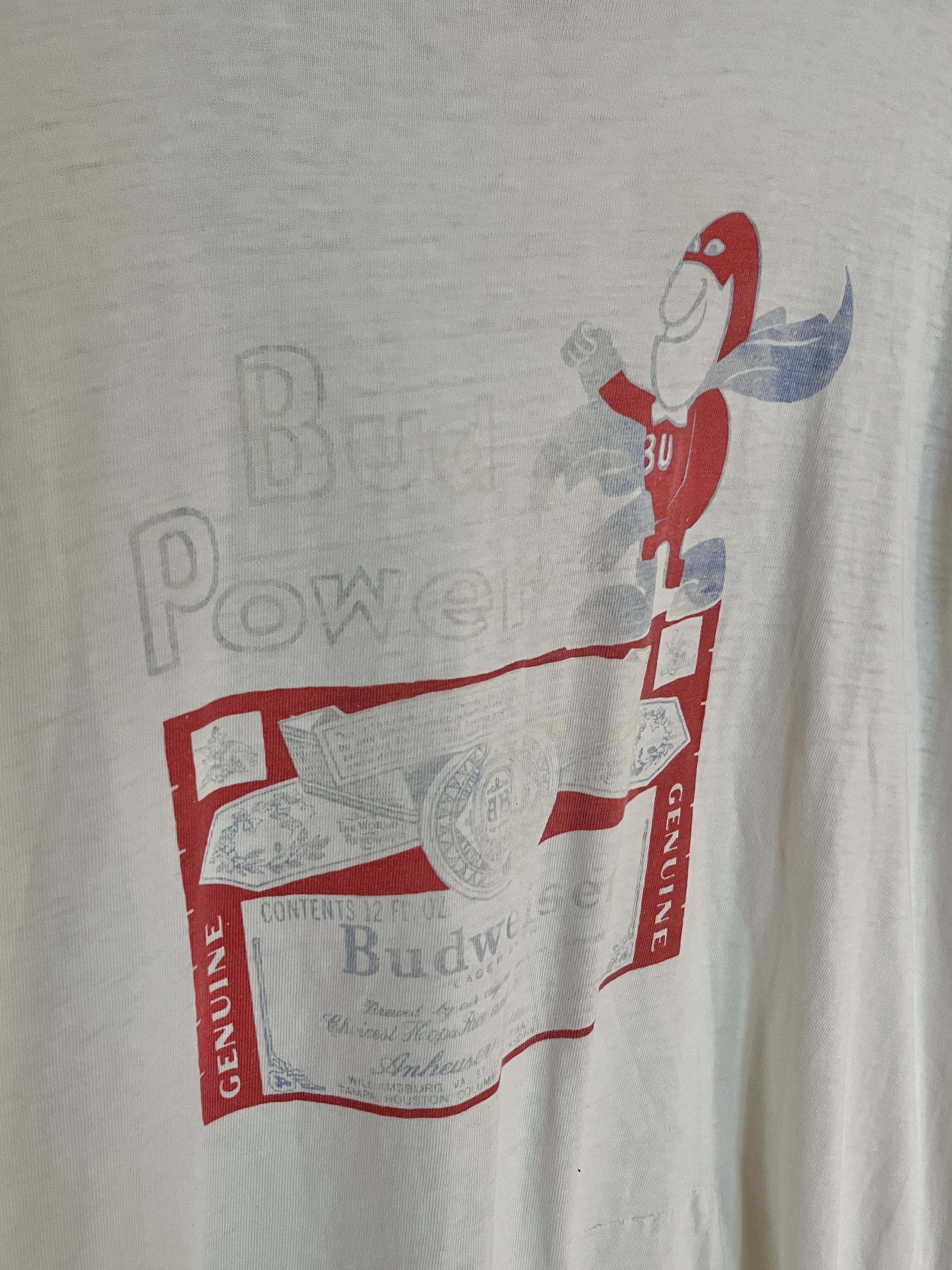 Budweiser × Vintage 70s Vintage Sunfaded Single Stitch T-Shirt Size US S / EU 44-46 / 1 - 5 Thumbnail