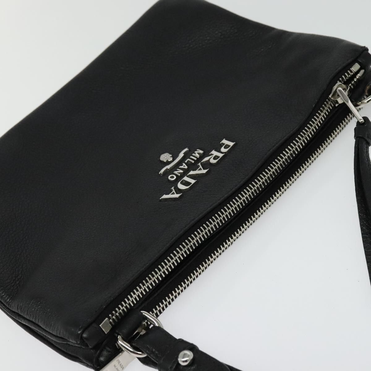 Prada PRADA Shoulder Bag Leather Black Silver Size ONE SIZE - 6 Thumbnail