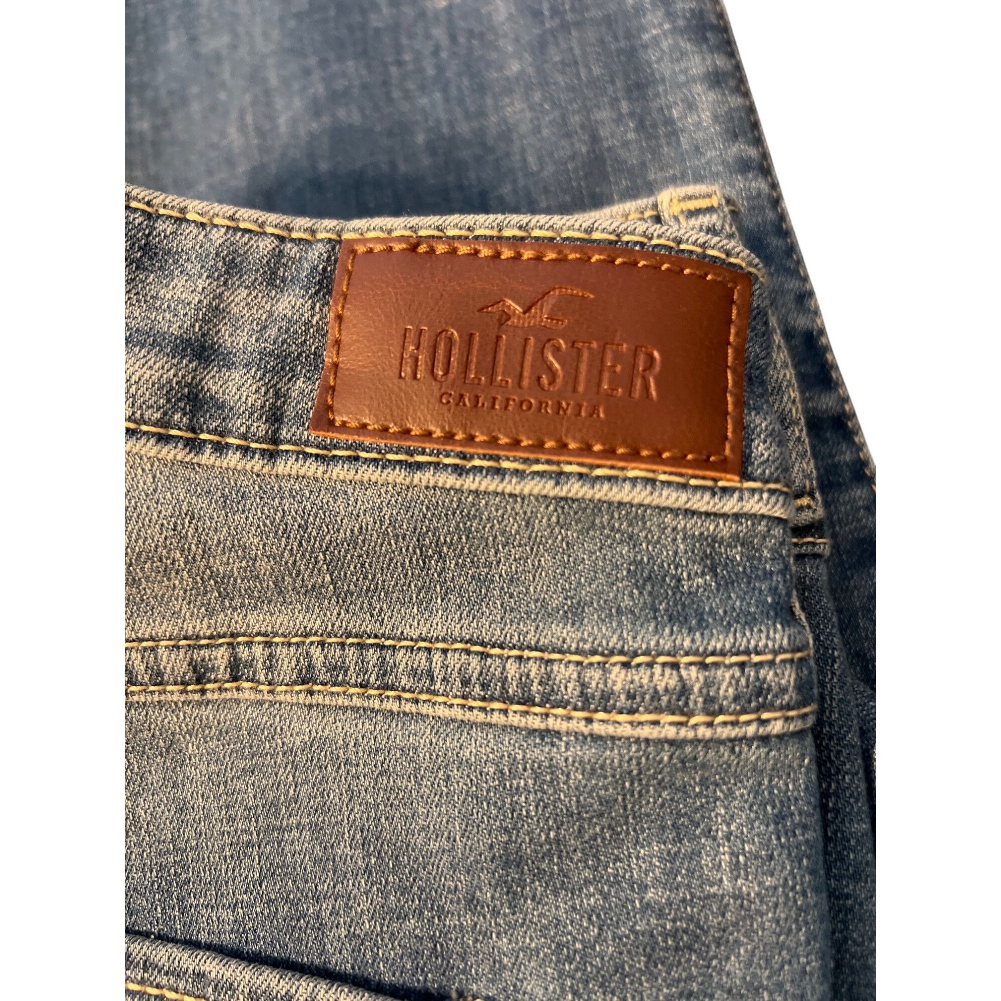 Hollister Hollister High Rise Crop Super Skinny Blue Jeans Classic Str Size 29" - 6 Thumbnail