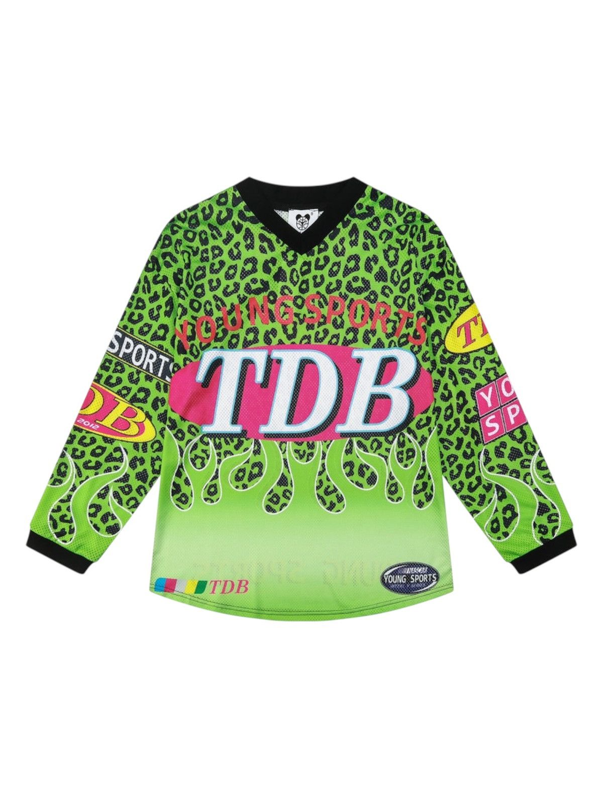 Japanese Brand TDB motorsports flames rare green long sleeves jersey Size US M / EU 48-50 / 2 - 1 Thumbnail