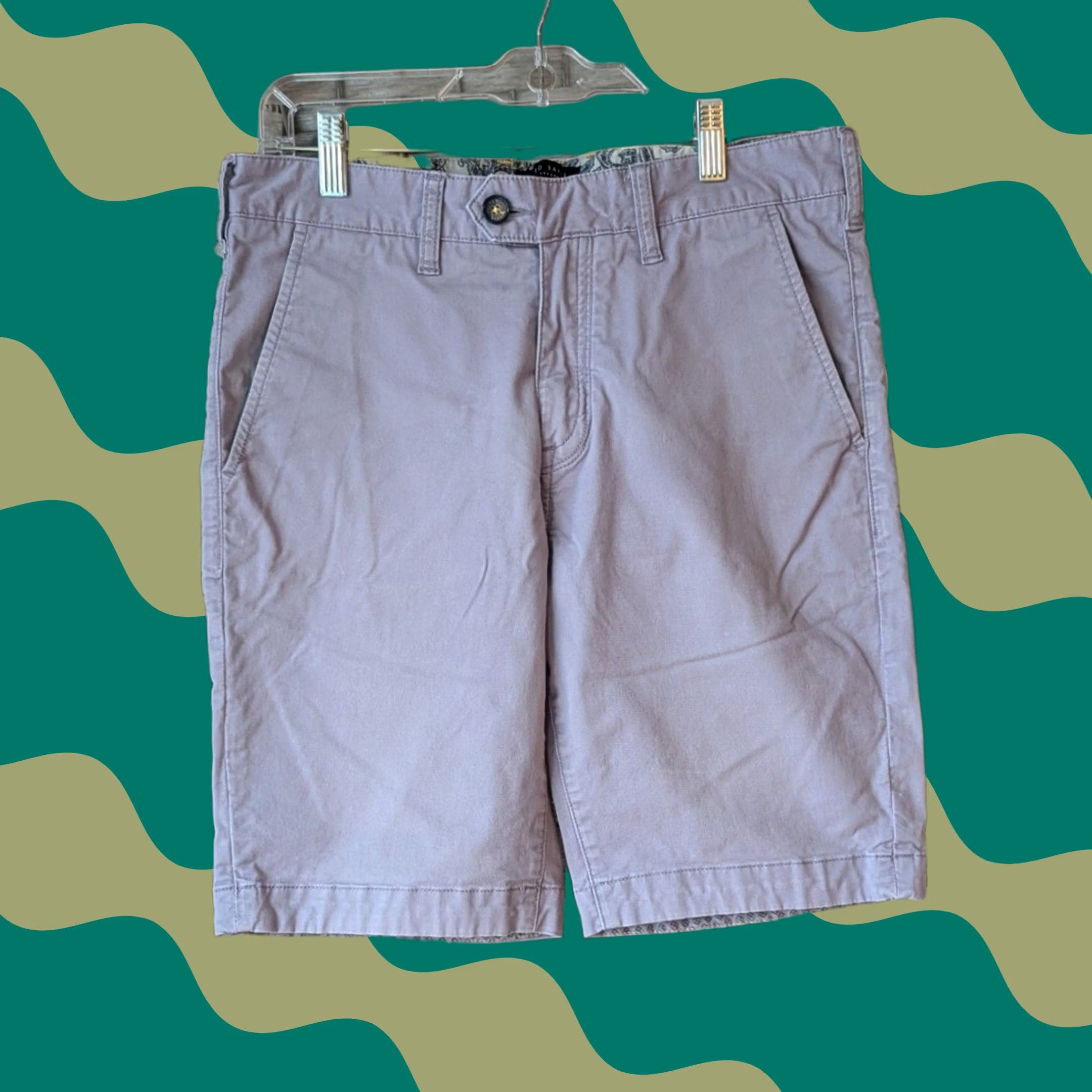 Ted Baker Ted Baker Chino Shorts Pastel Purple Lavender Cotton Stretch Mens 30R Preppy Size US 30 / EU 46 - 1 Thumbnail