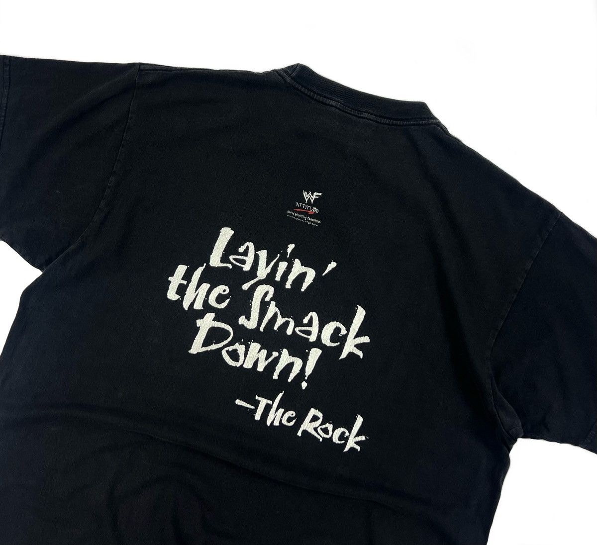 Vintage × WWE × WWF Vintage WWE WWF Wrestling 1998 T-Shirt The Rock Layin Size US M / EU 48-50 / 2 - 5 Thumbnail
