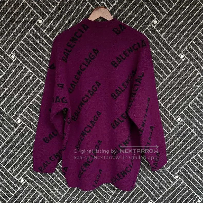 Balenciaga Balenciaga Letter print round neck long-sleeve wool sweate Size XS / US 0-2 / IT 36-38 - 2 Thumbnail