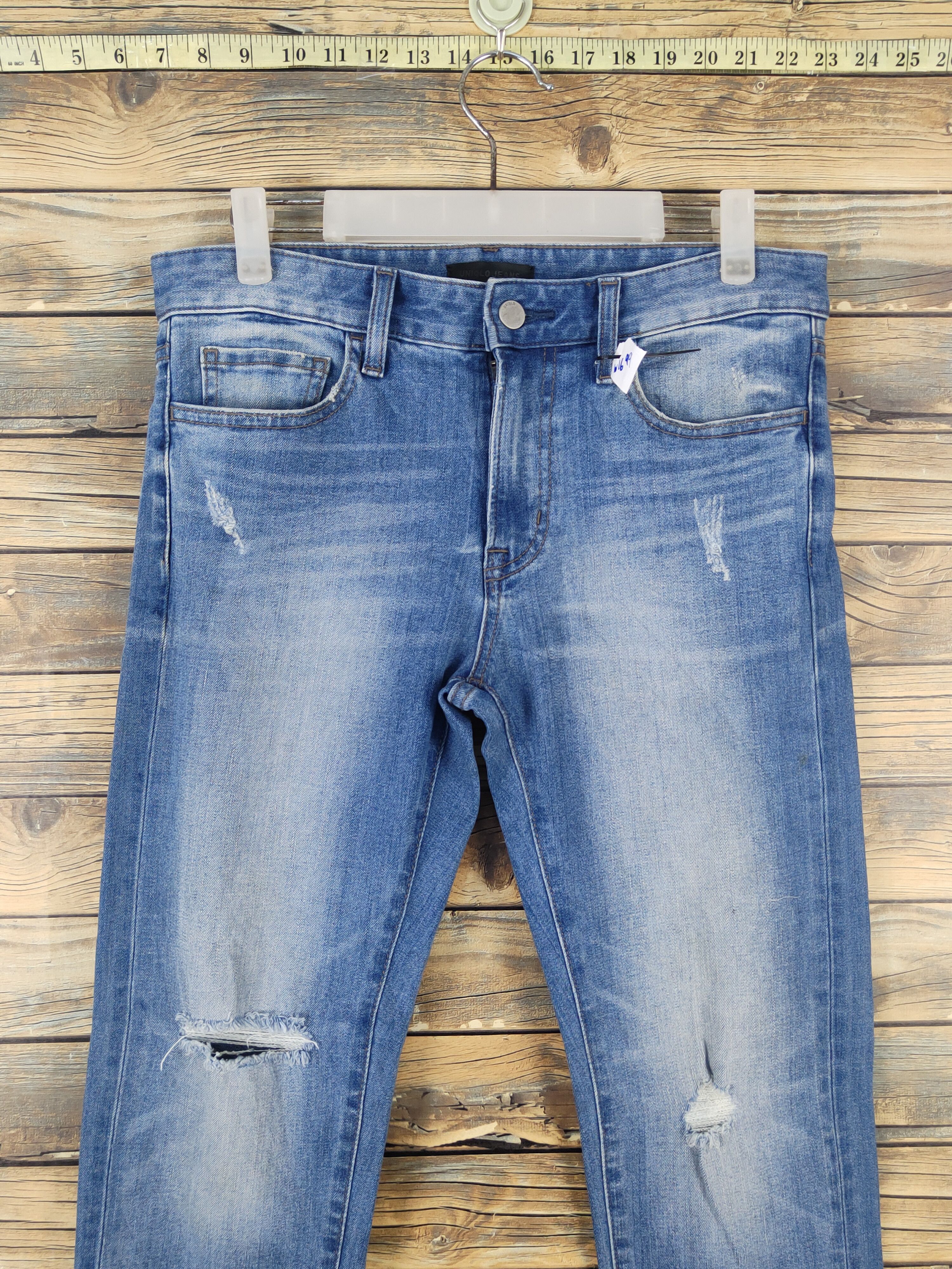 Japanese Brand Uniqlo japan Blue Distressed Ripped denim Jeans #W1699 Size US 32 / EU 48 - 2 Thumbnail