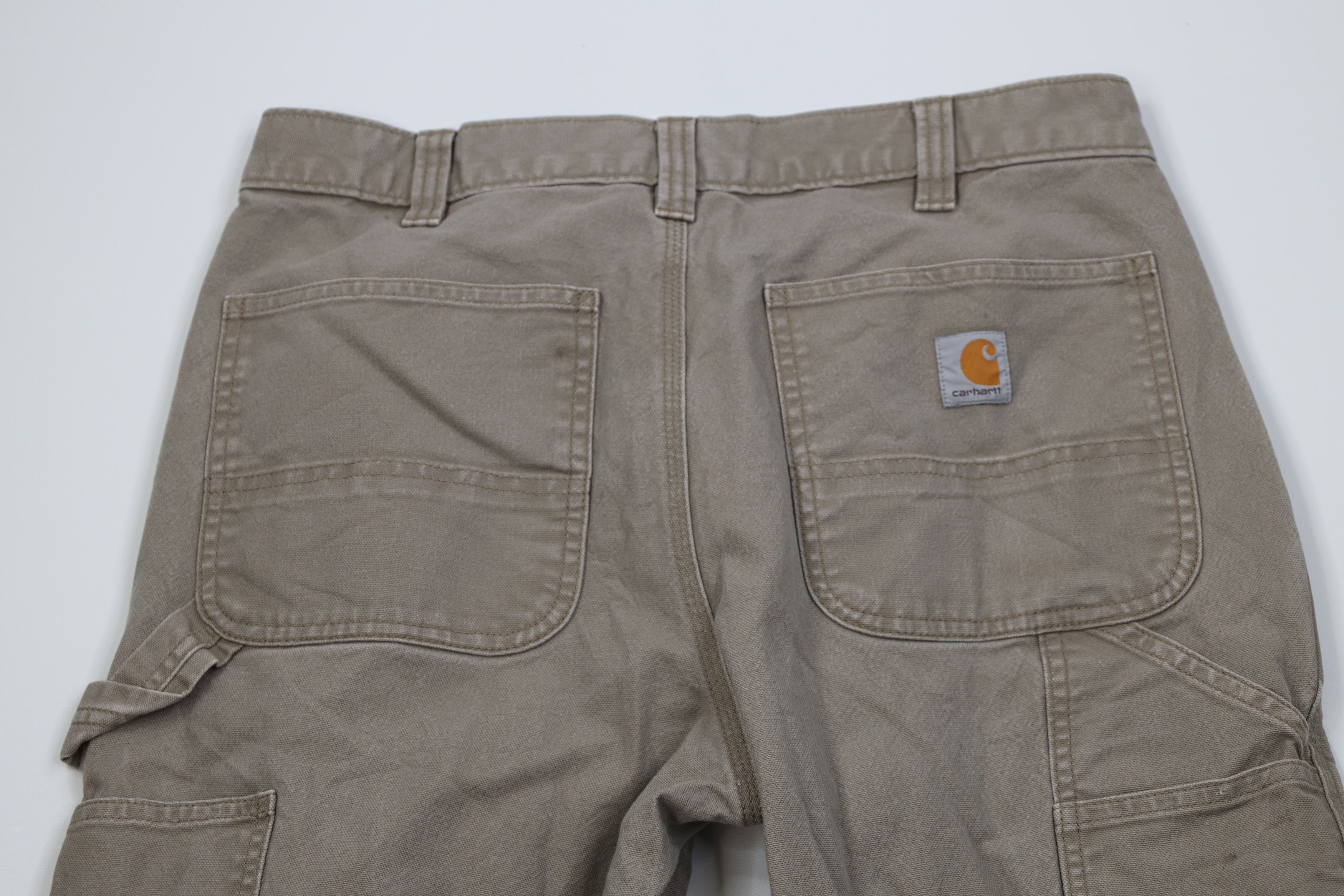 Carhartt Vintage Y2K Carhartt Wide Leg Dungaree Canvas Pants Beige Size US 33 - 11 Thumbnail