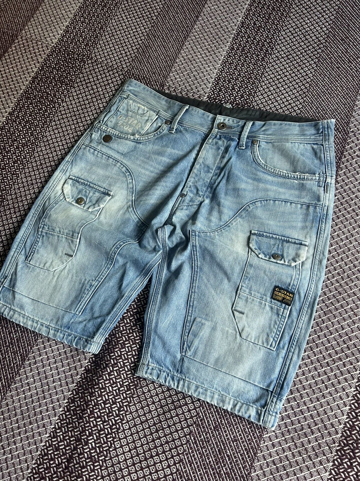 G-Star Vintage G-Star Raw Structor Denim Shorts Size 34 Streetwear Size US 34 / EU 50 - 2 Thumbnail