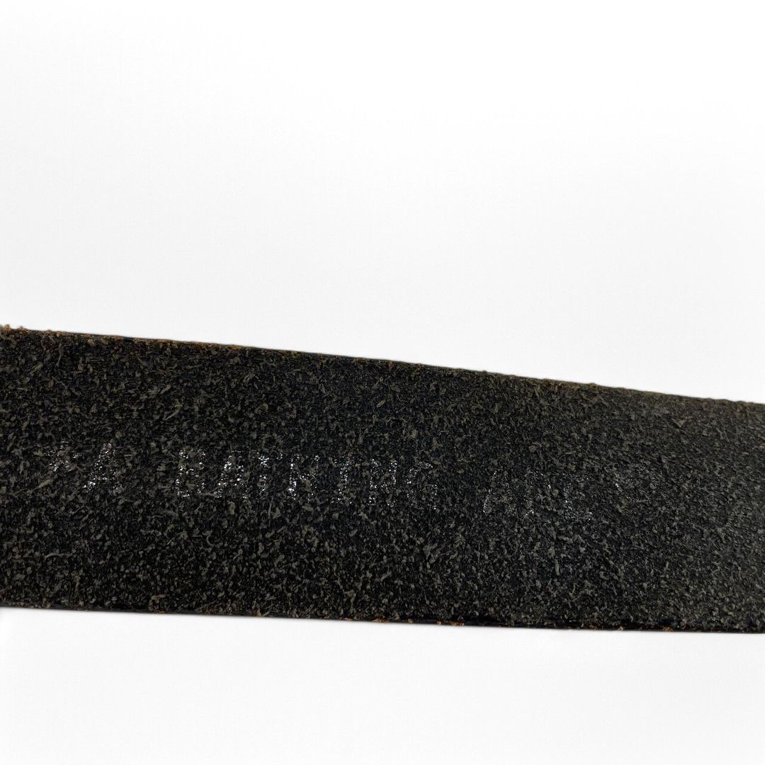 Bape A Bathing Ape (BAPE) - M Gold Buckle Black Leather Belt Size ONE SIZE - 7 Thumbnail