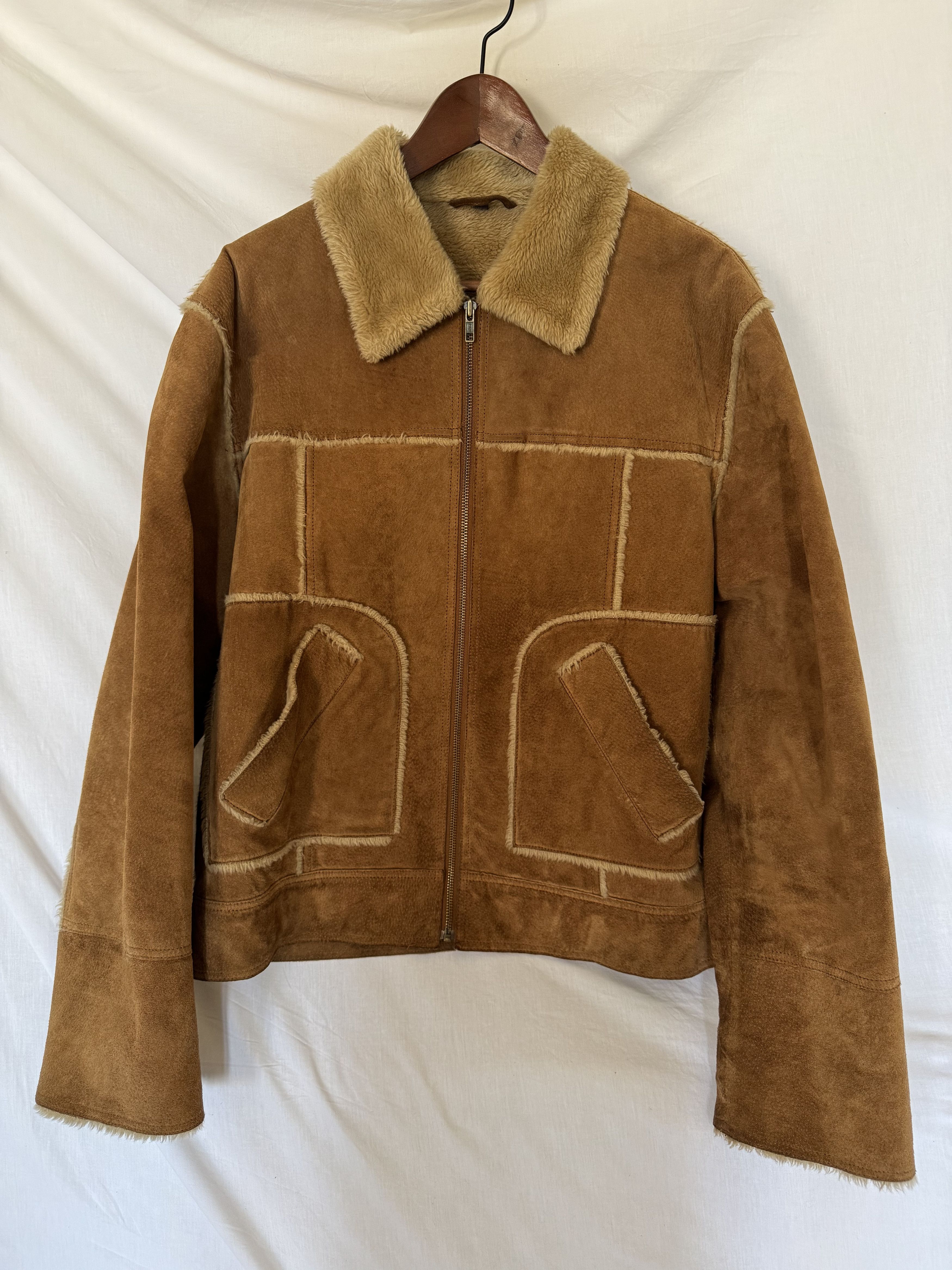 Vintage Authentic Vintage Lambswool Bomber Jacket Sherpa Fleece Size US L / EU 52-54 / 3 - 1 Thumbnail