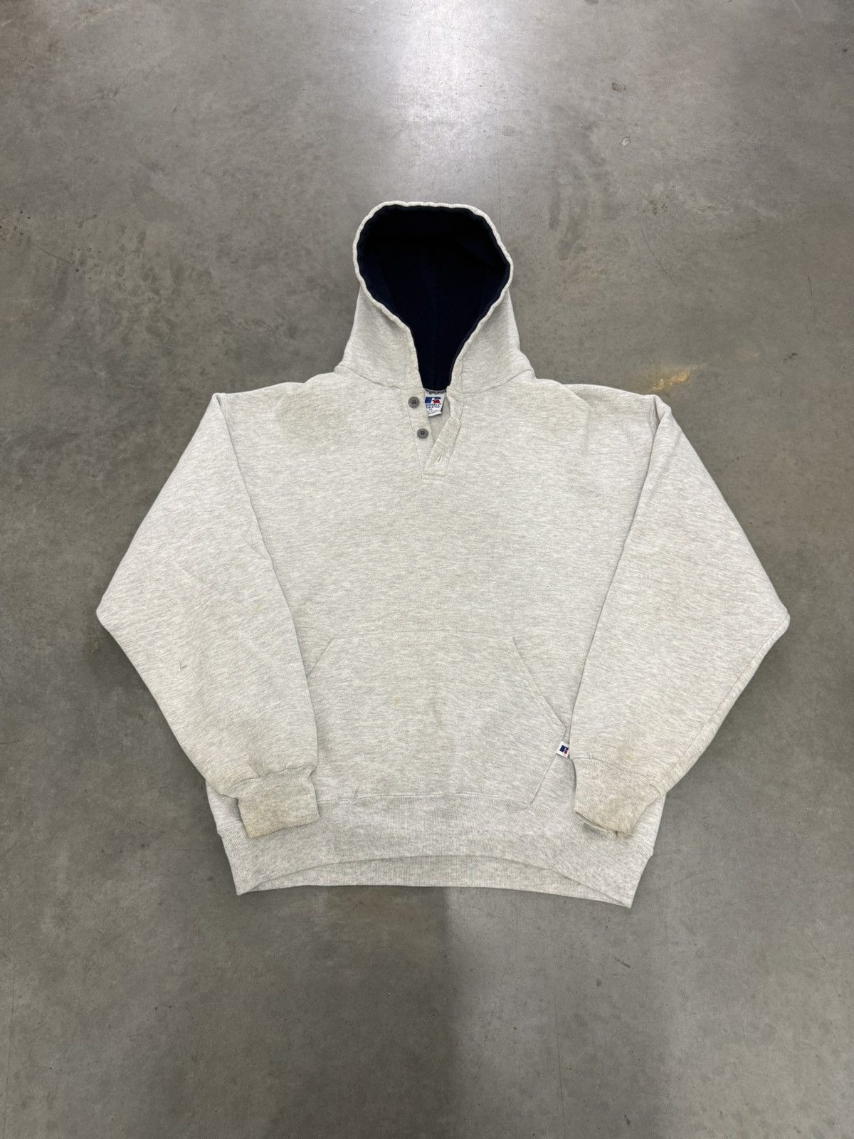 Russell Athletic Vintage Russell Athletic Heather Grey Hoodie Buttons US 90s Size US XL / EU 56 / 4 - 1 Thumbnail